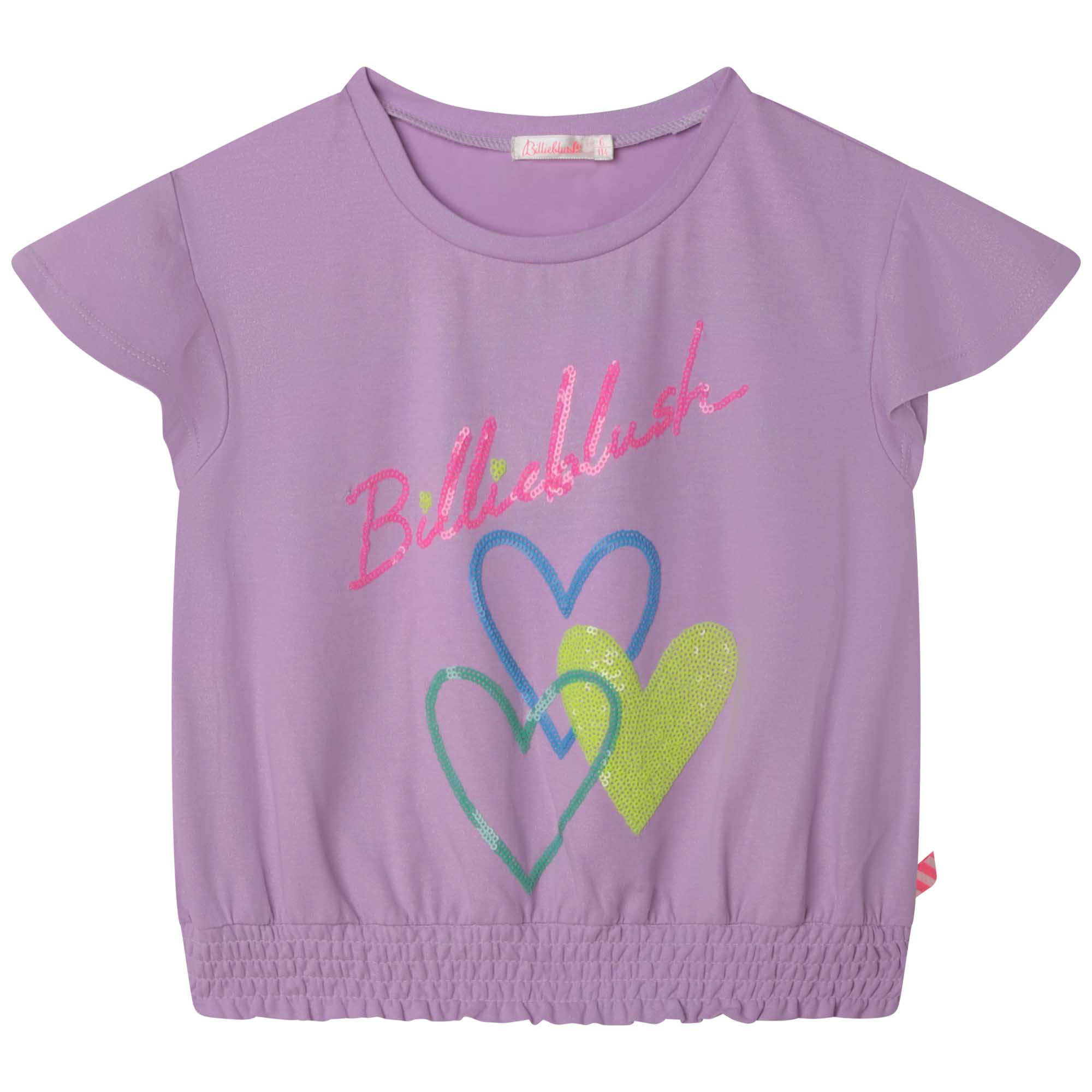 Girls Purple Logo Cotton T-Shirt