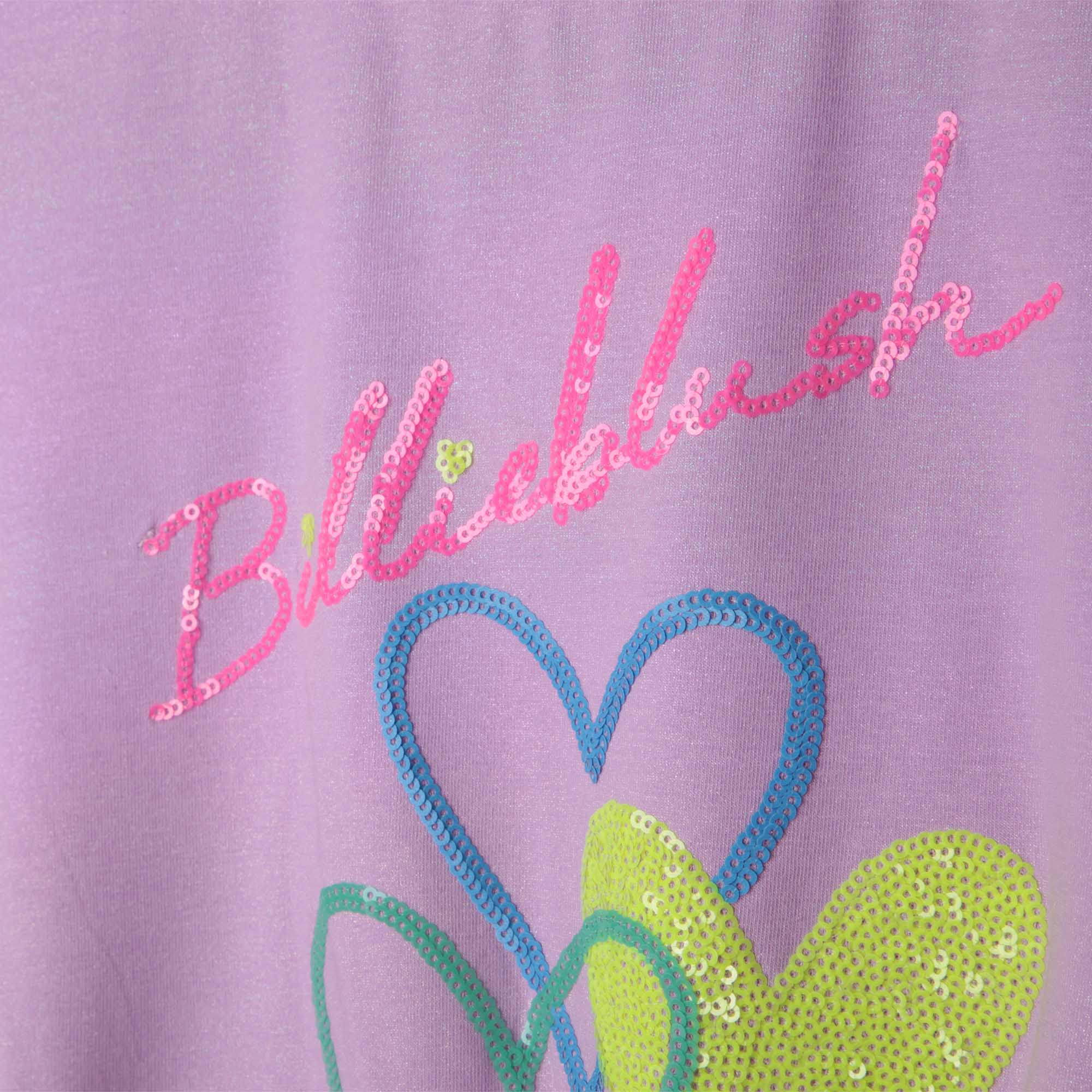 Girls Purple Logo Cotton T-Shirt