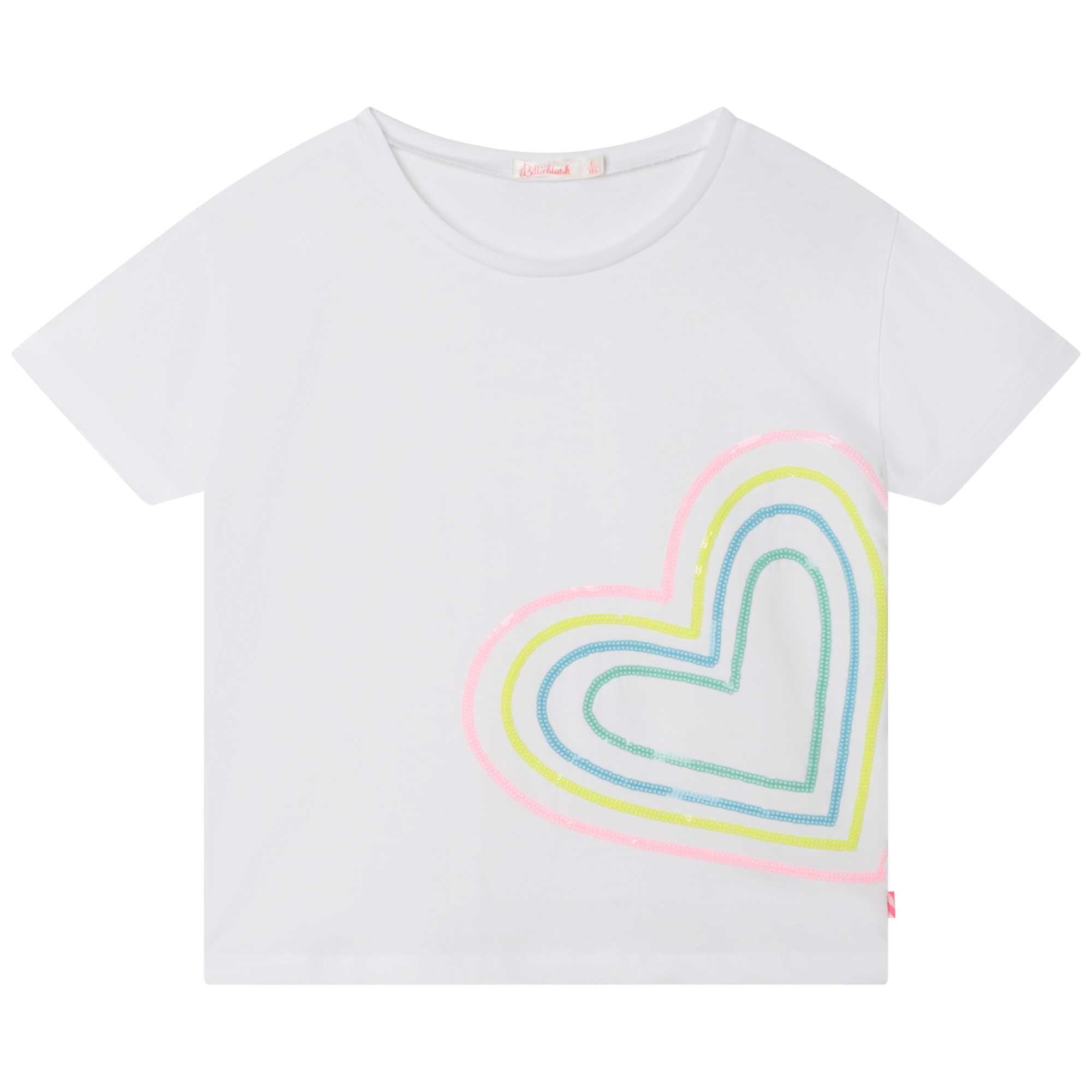 Girls White Cotton T-Shirt