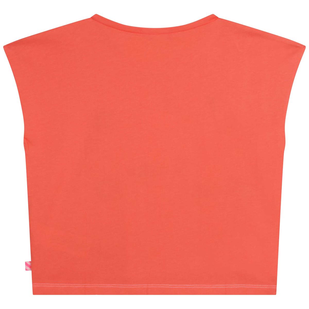 Girls Orange Printed T-Shirt