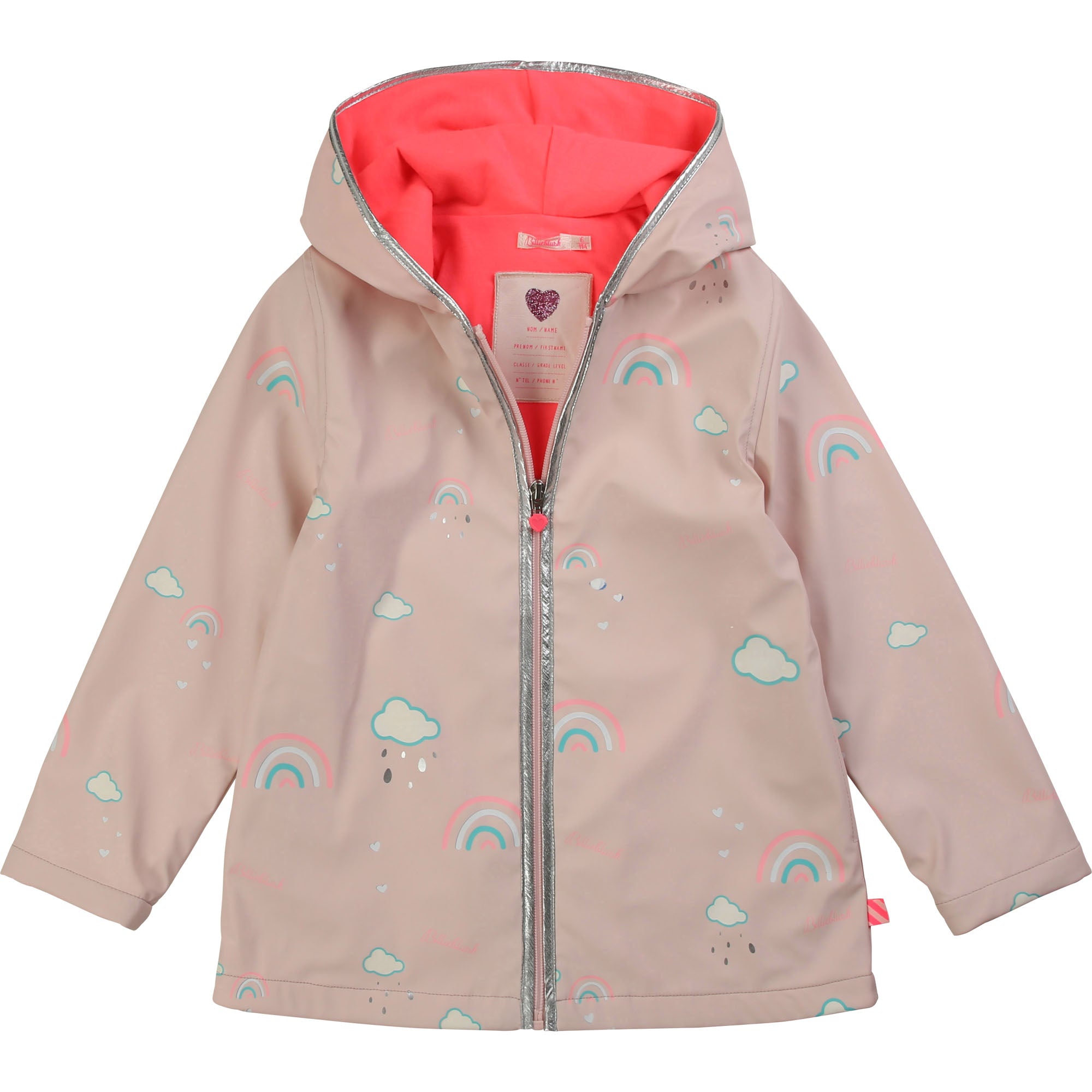 Girls Light Pink Pattern Coat