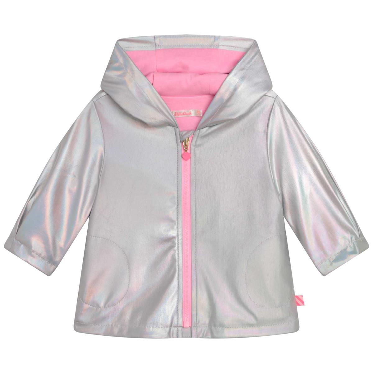 Girls Silver Zip-Up Jacket