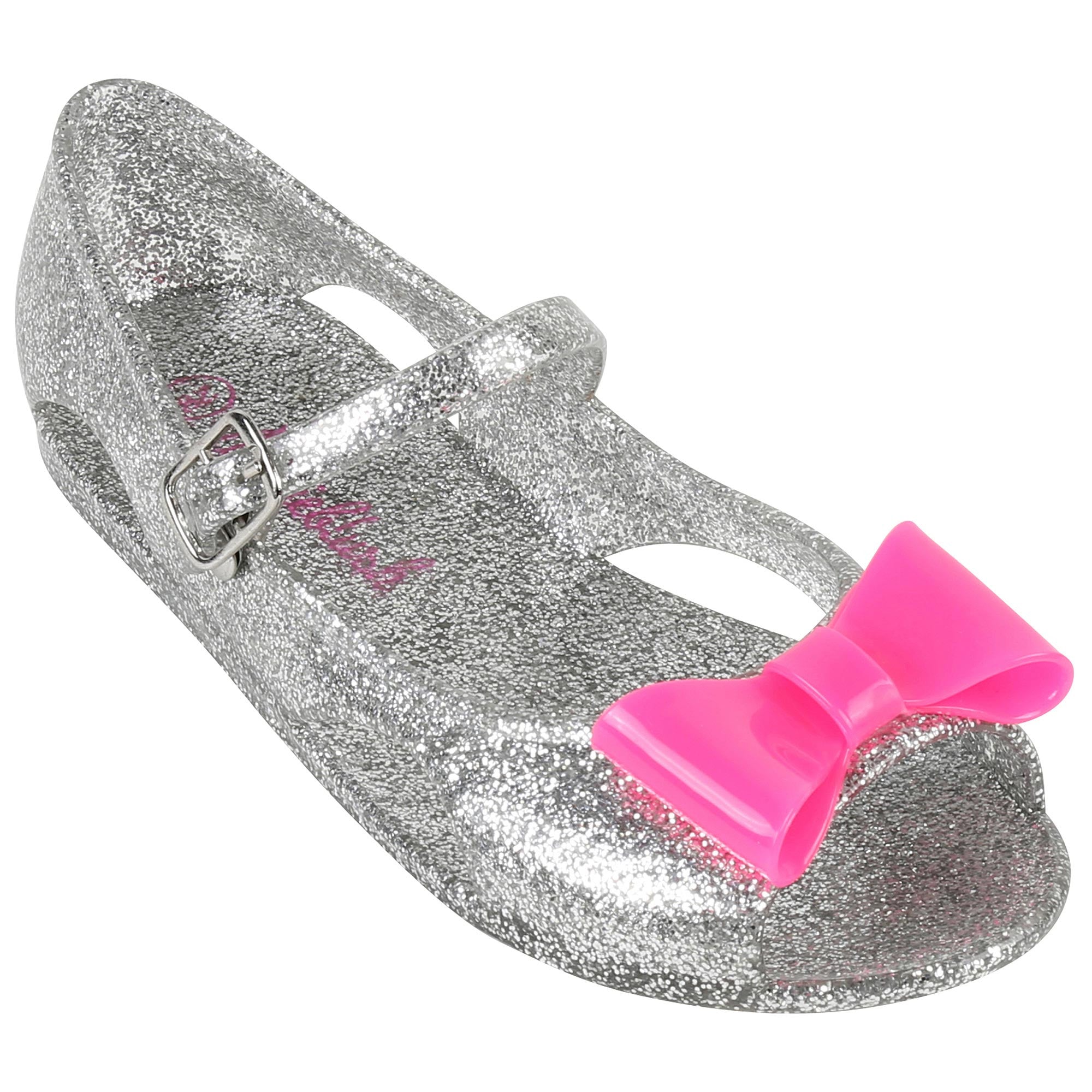 Girls Grey Sandales With  Pink Bow