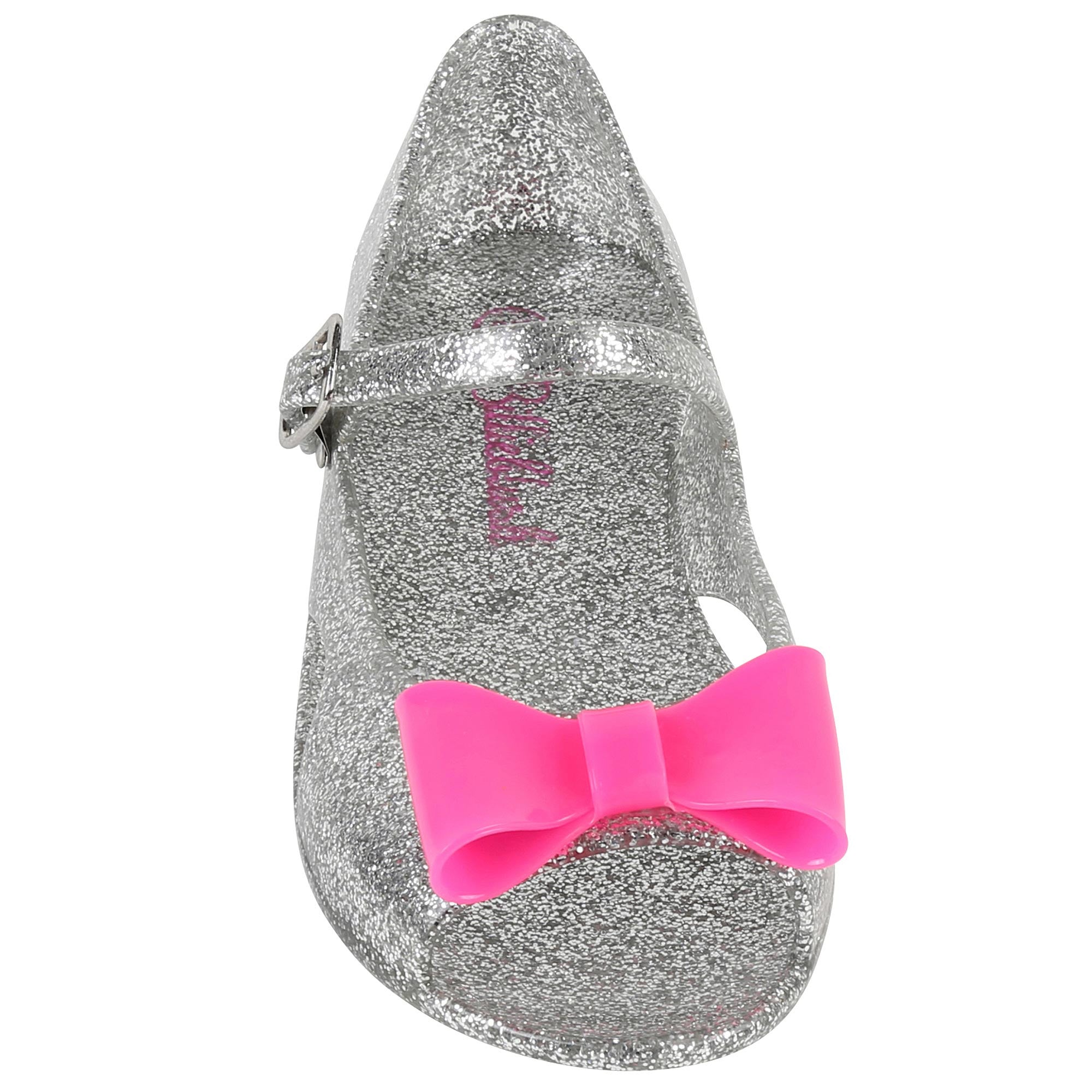 Girls Grey Sandales With  Pink Bow
