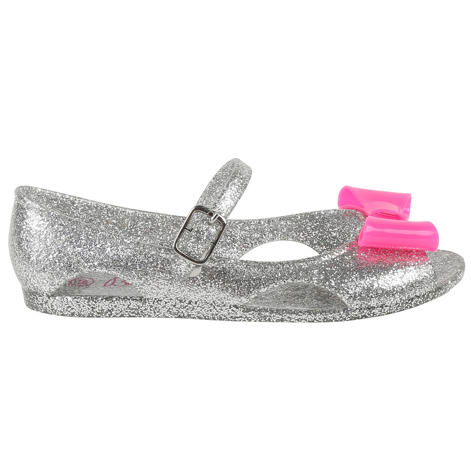 Girls Grey Sandales With  Pink Bow