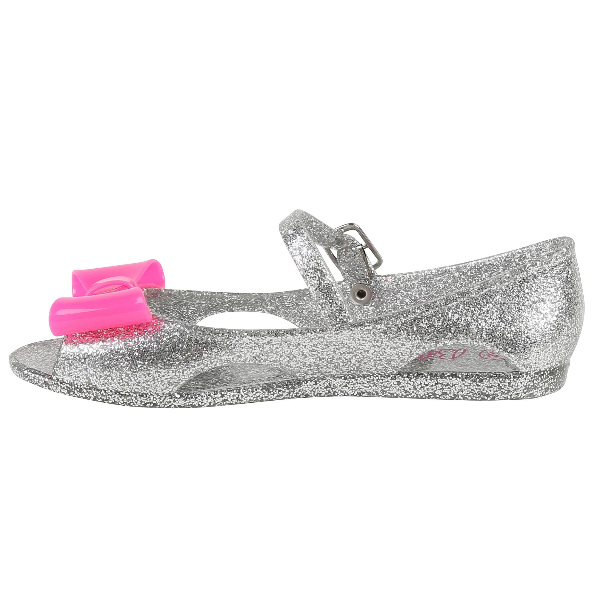 Girls Grey Sandales With  Pink Bow