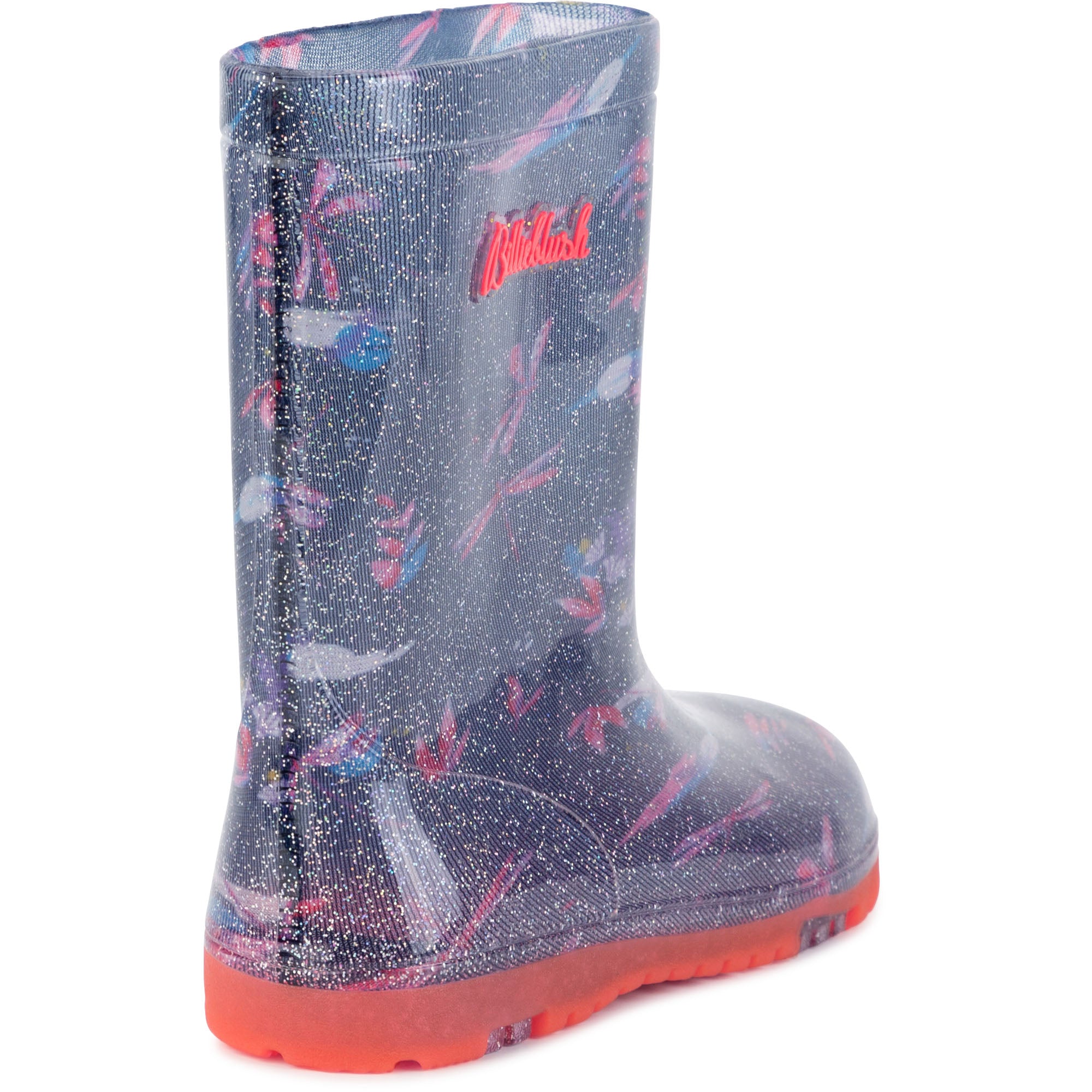 Girls Blue Printing Rain Shoes