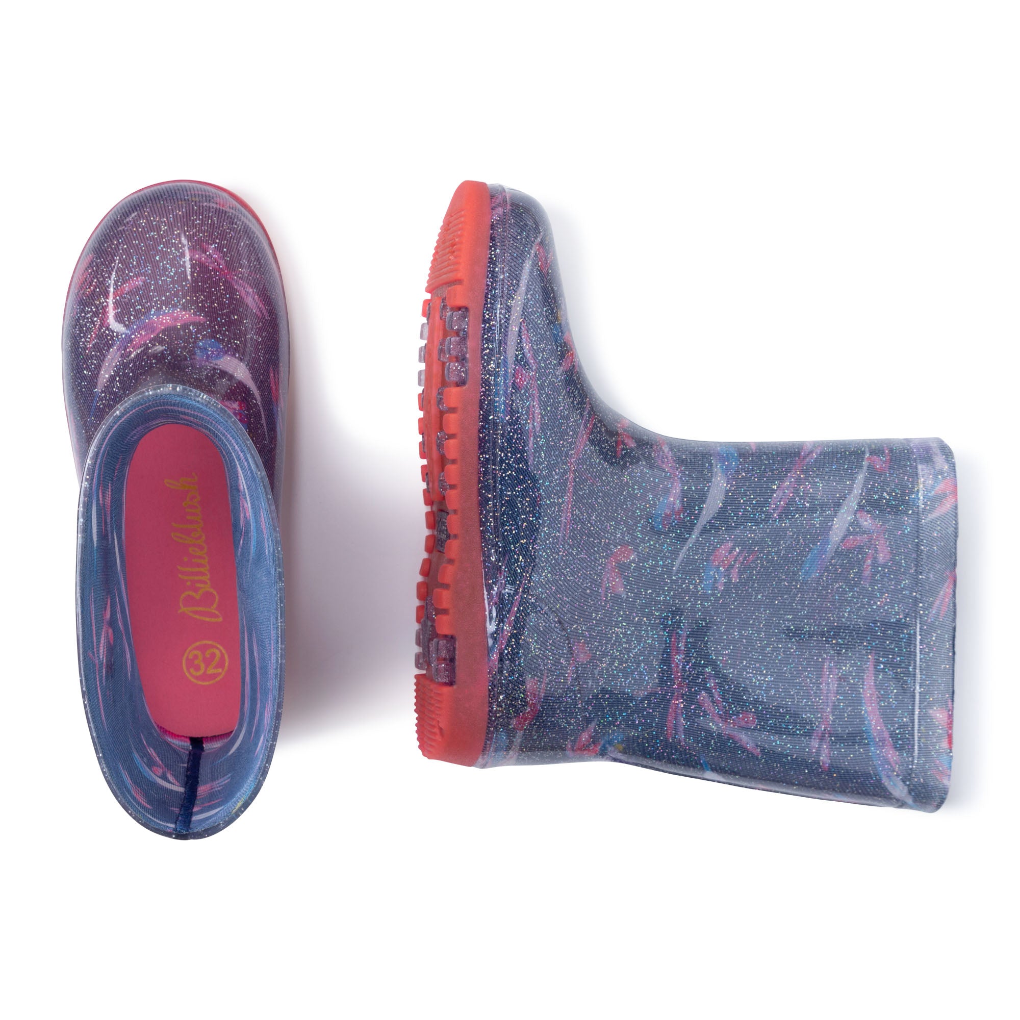 Girls Blue Printing Rain Shoes