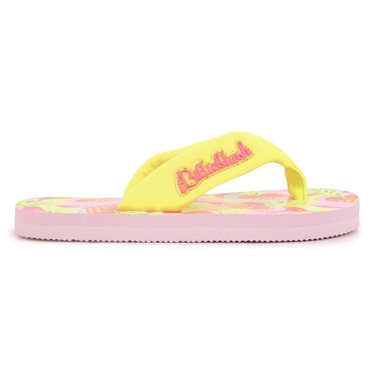 Girls Yellow Logo Sandals