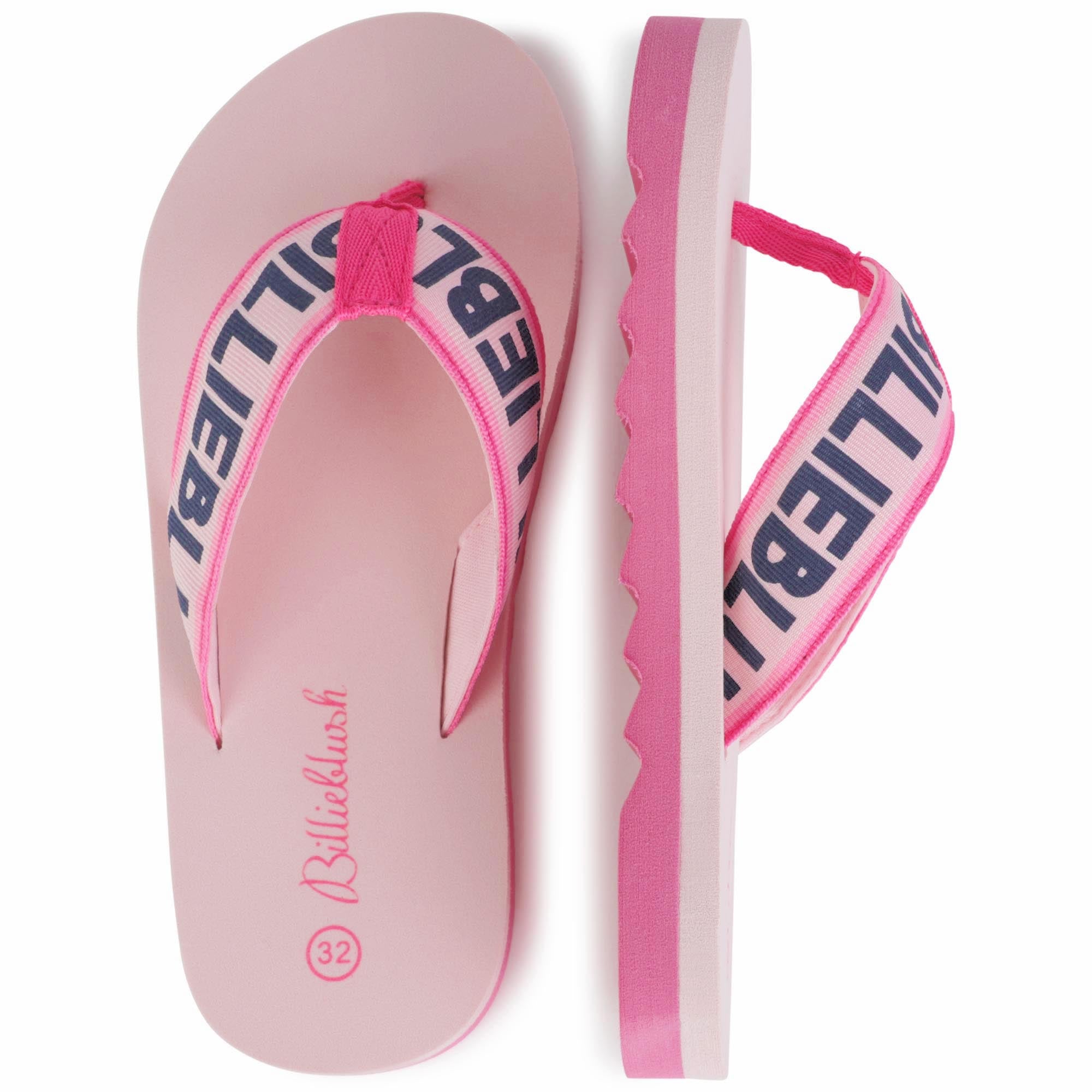 Girls Pink Logo Sandals