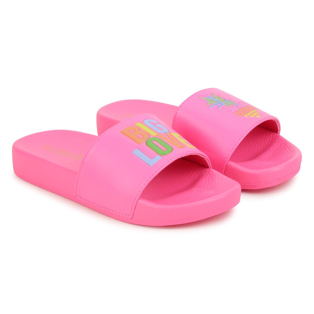 Girls Pink Logo Sandals