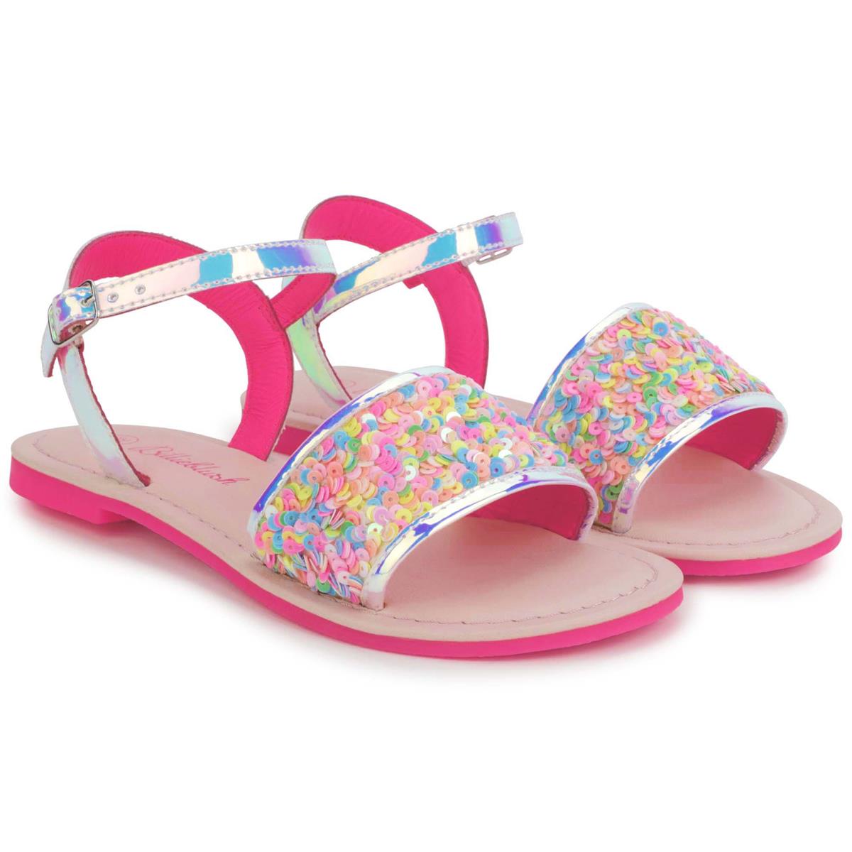 Girls Multicolor Sequin Sandals