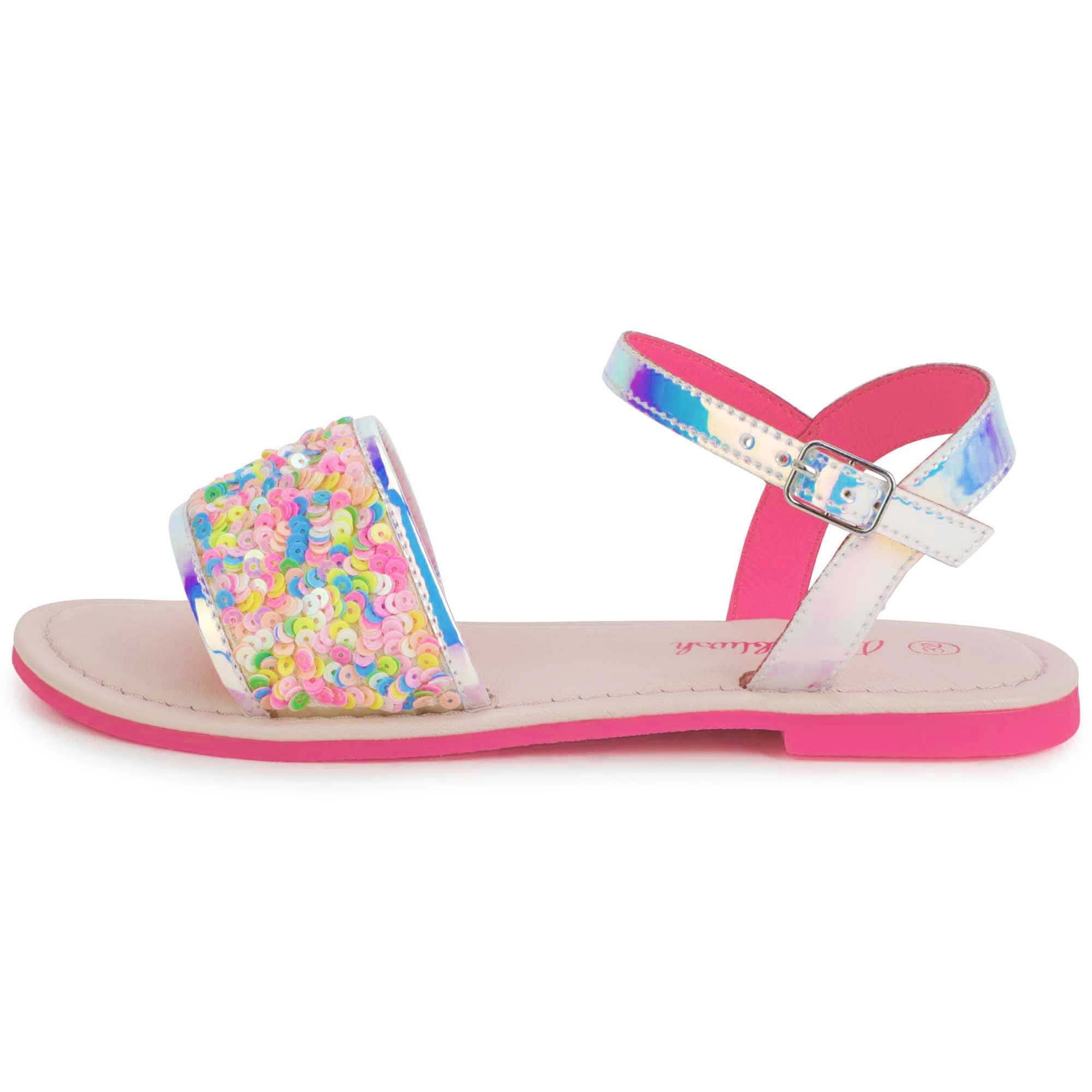 Girls Multicolor Sequin Sandals
