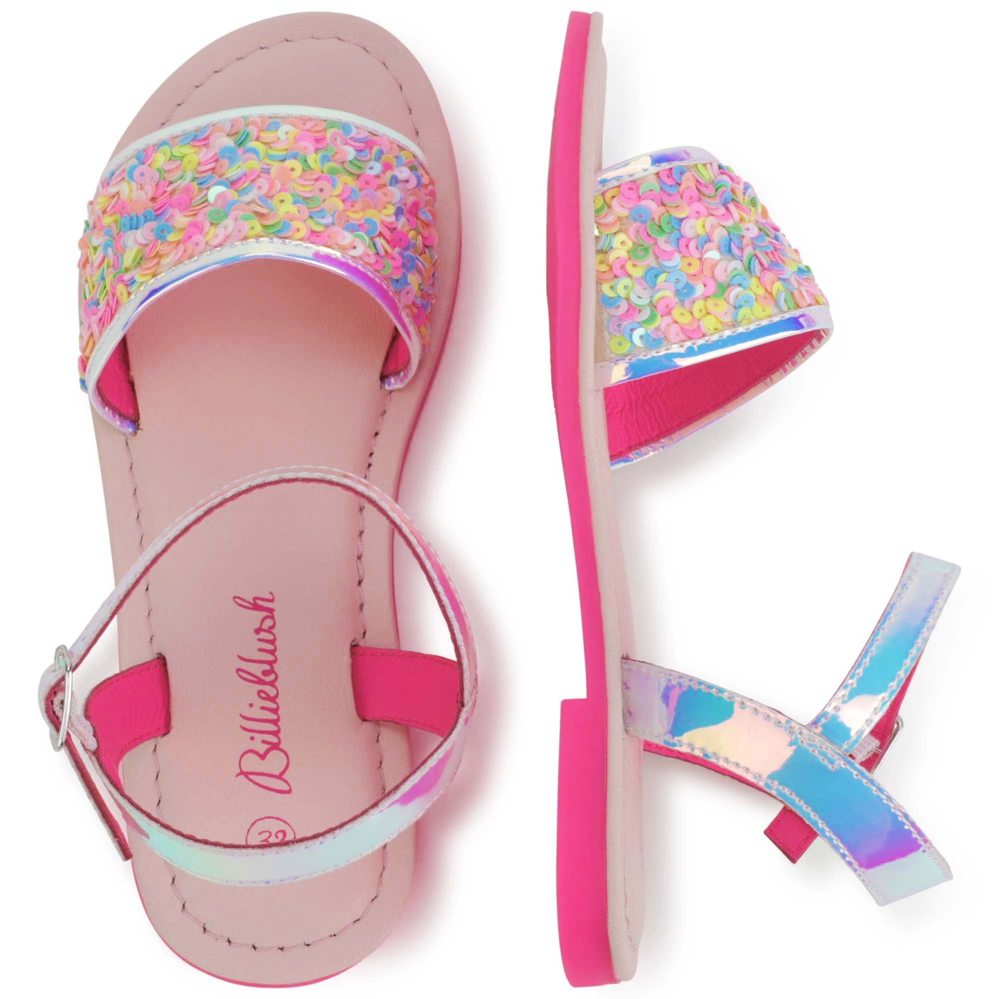 Girls Multicolor Sequin Sandals