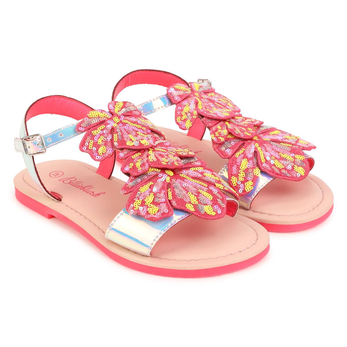 Girls Pink Sequin Sandals