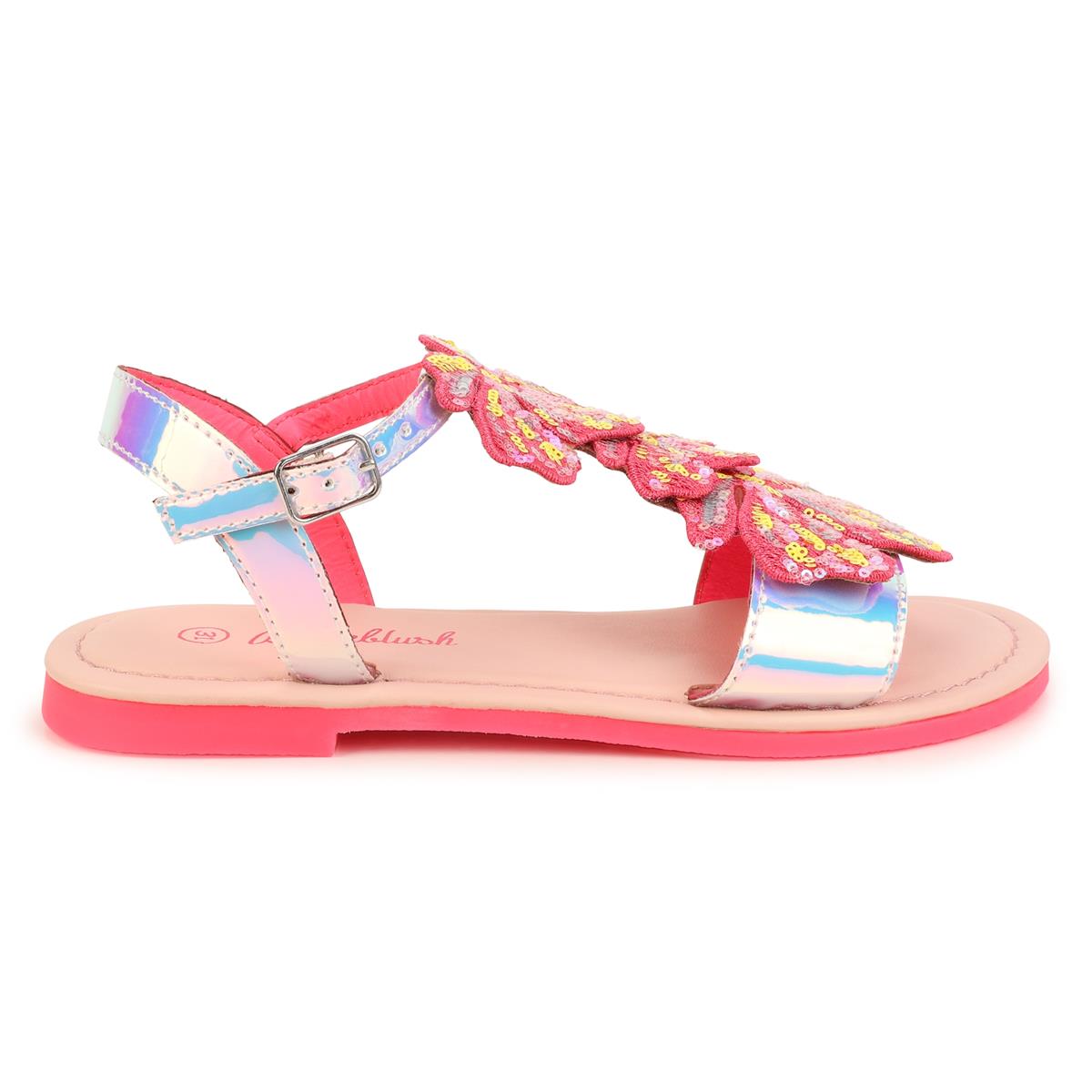 Girls Pink Sequin Sandals