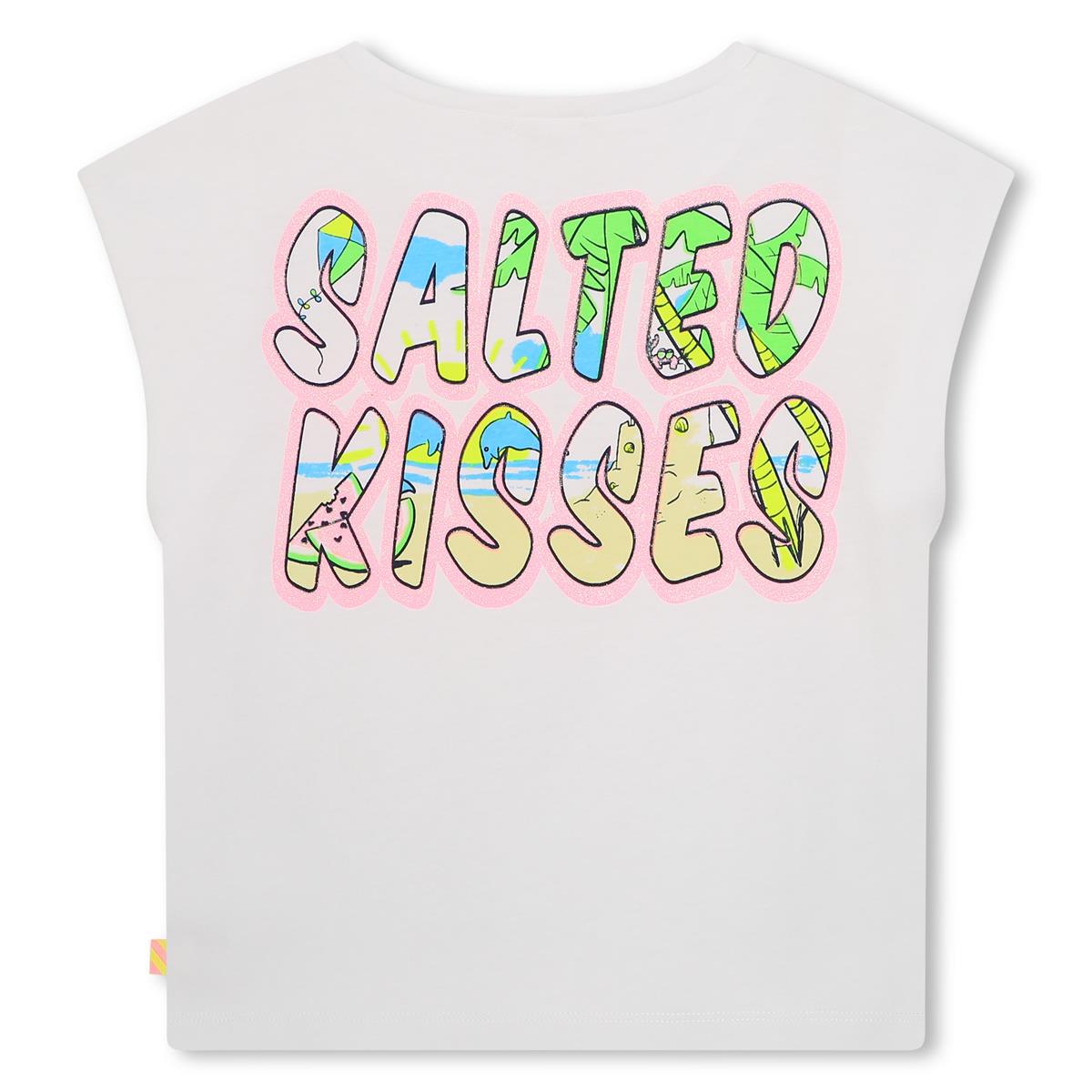 Girls White Cotton T-Shirt