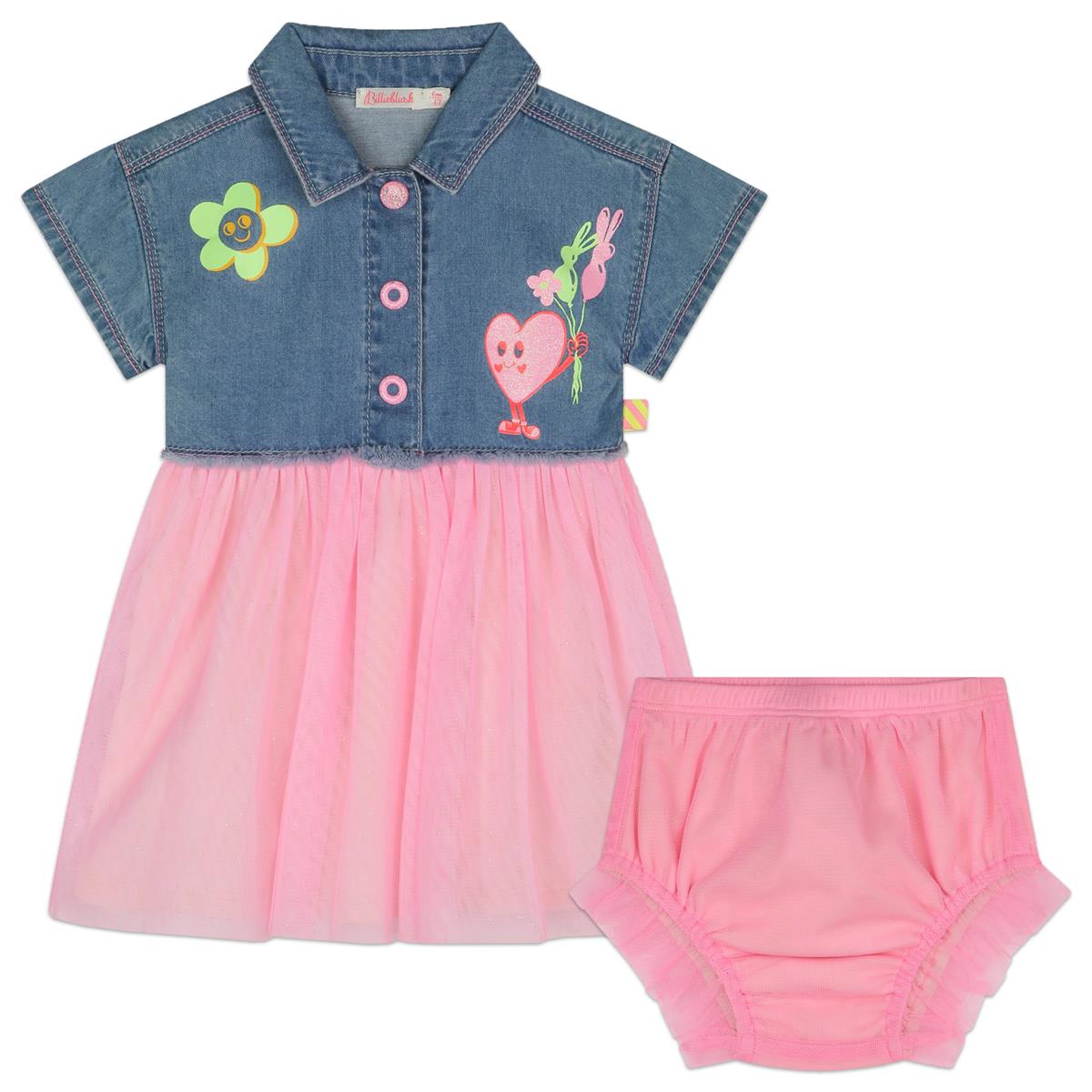Baby Girls Blue Denim Dress Set