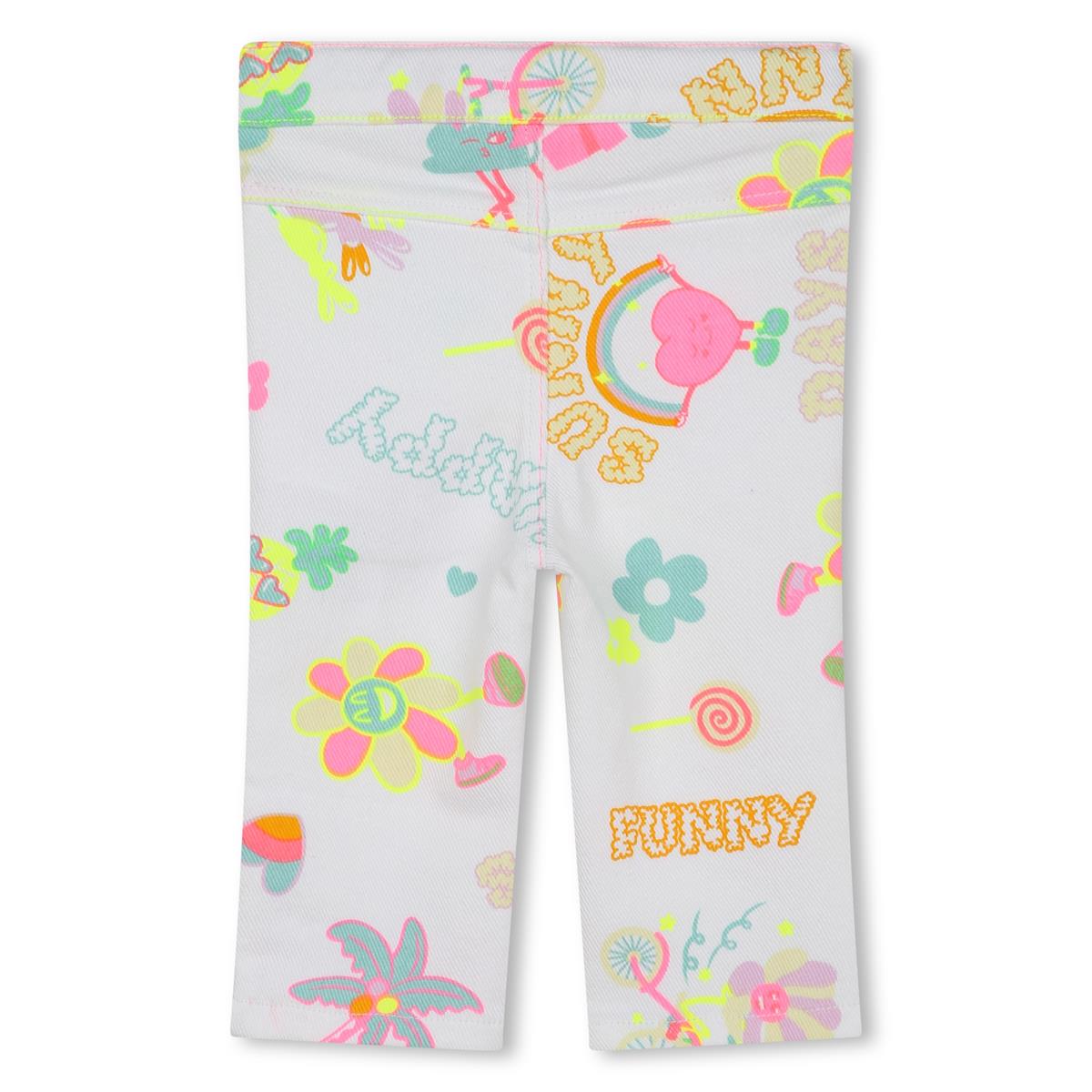 Baby Girls White Printed Trousers