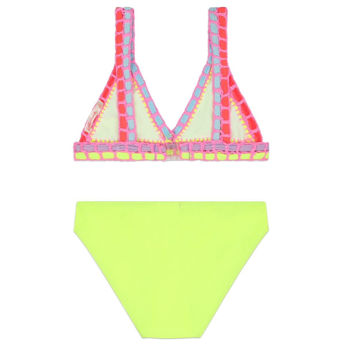 Girls Fluo Yellow Swimsuit