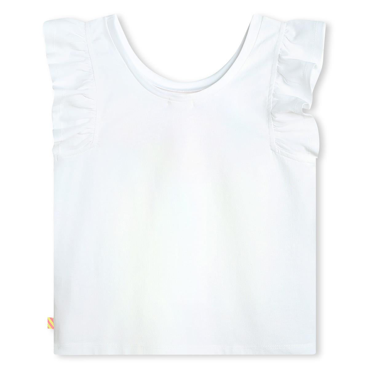 Girls White Cotton T-Shirt