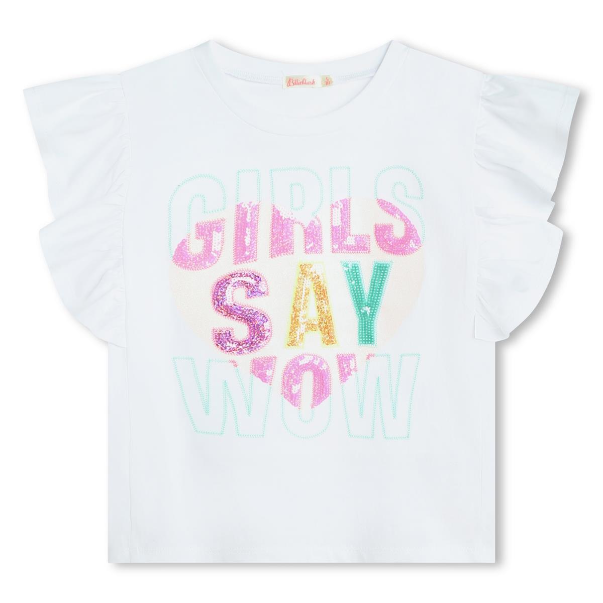 Girls White Cotton T-Shirt