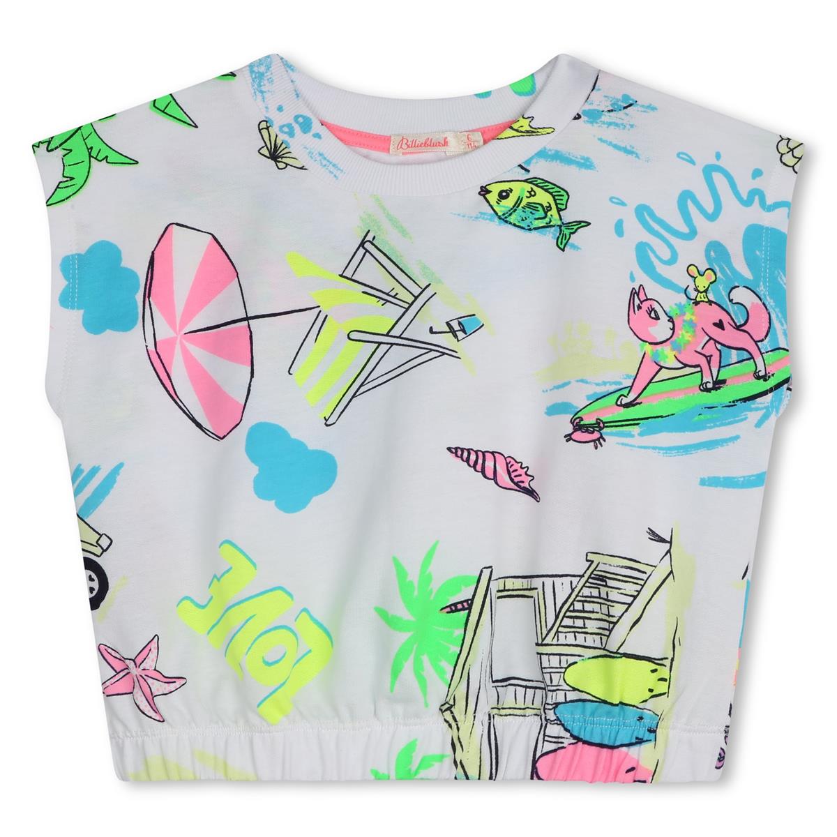 Girls White Printed Sweatshirt