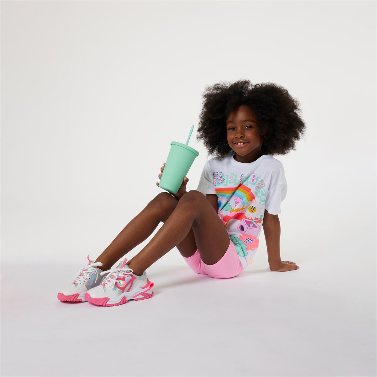 Girls White Cotton T-Shirt