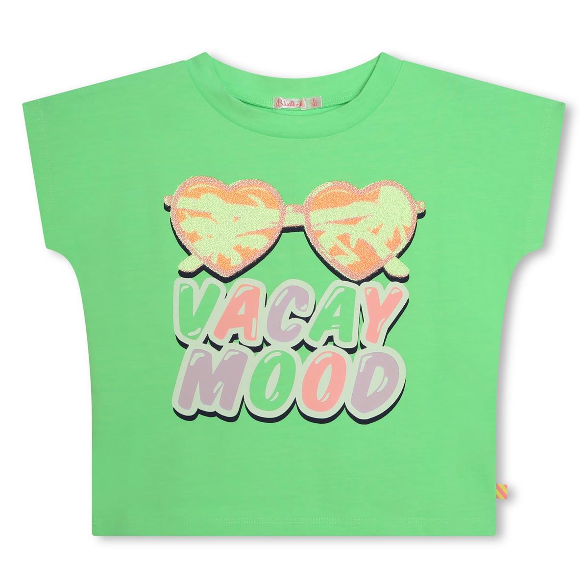 Girls Green Printed T-Shirt