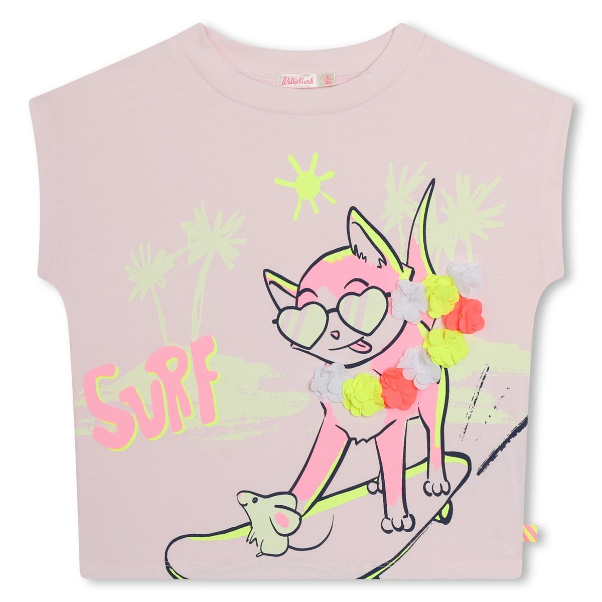 Girls Light Pink Cotton T-Shirt