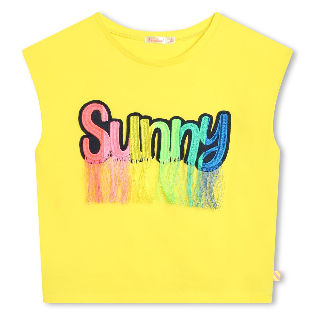 Girls Yellow Cotton T-Shirt