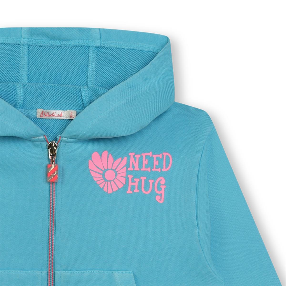 Girls Blue Zip-Up Top