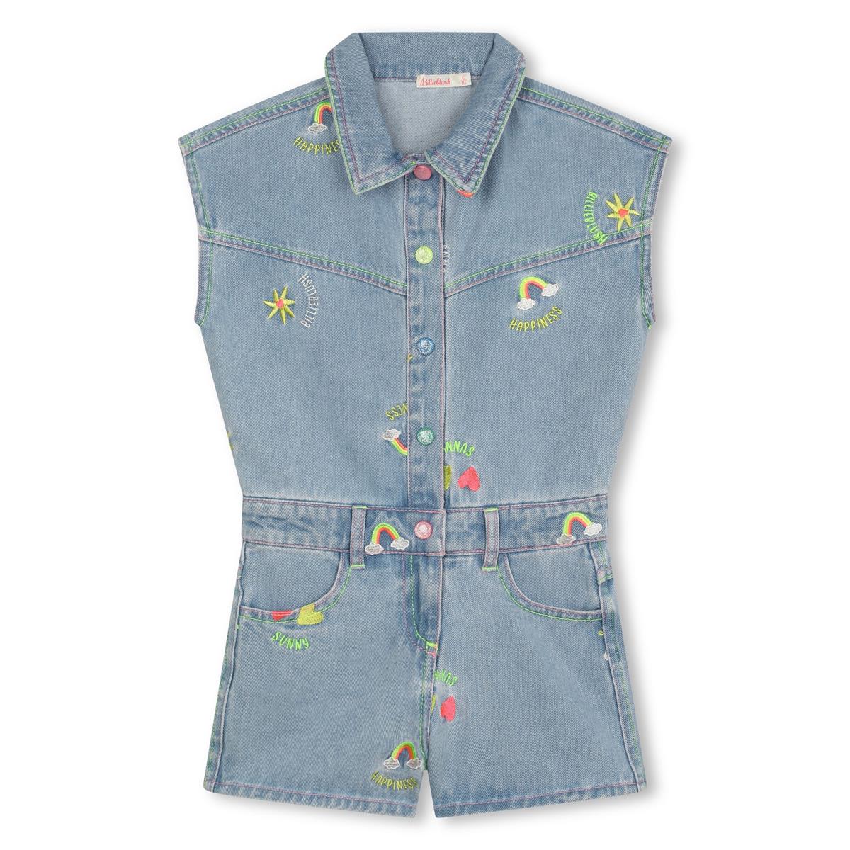 Girls Blue Denim Jumpsuit