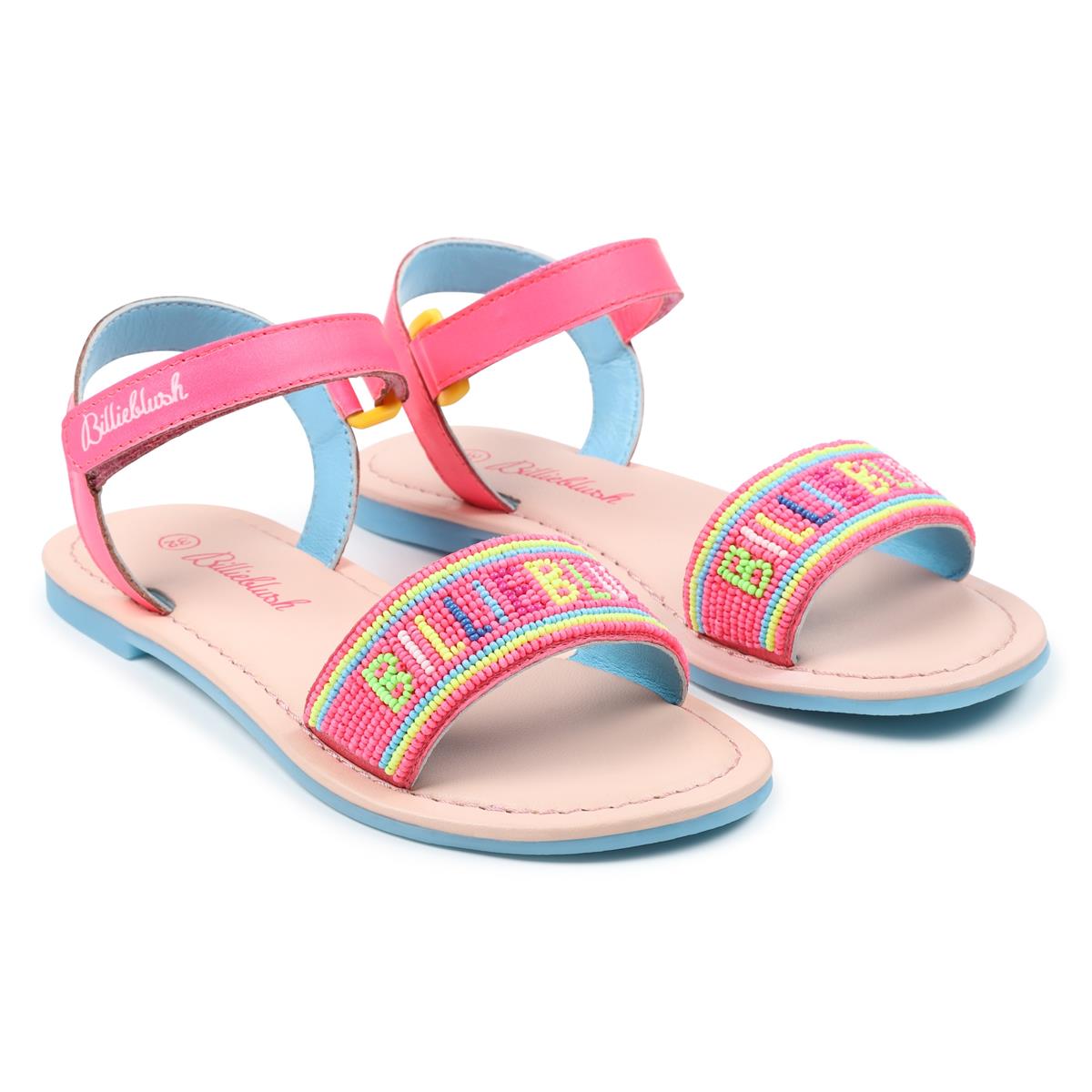Girls Pink Logo Sandals