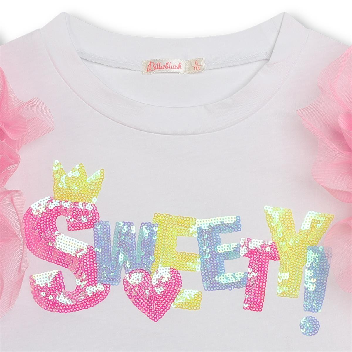 Girls White Cotton T-Shirt