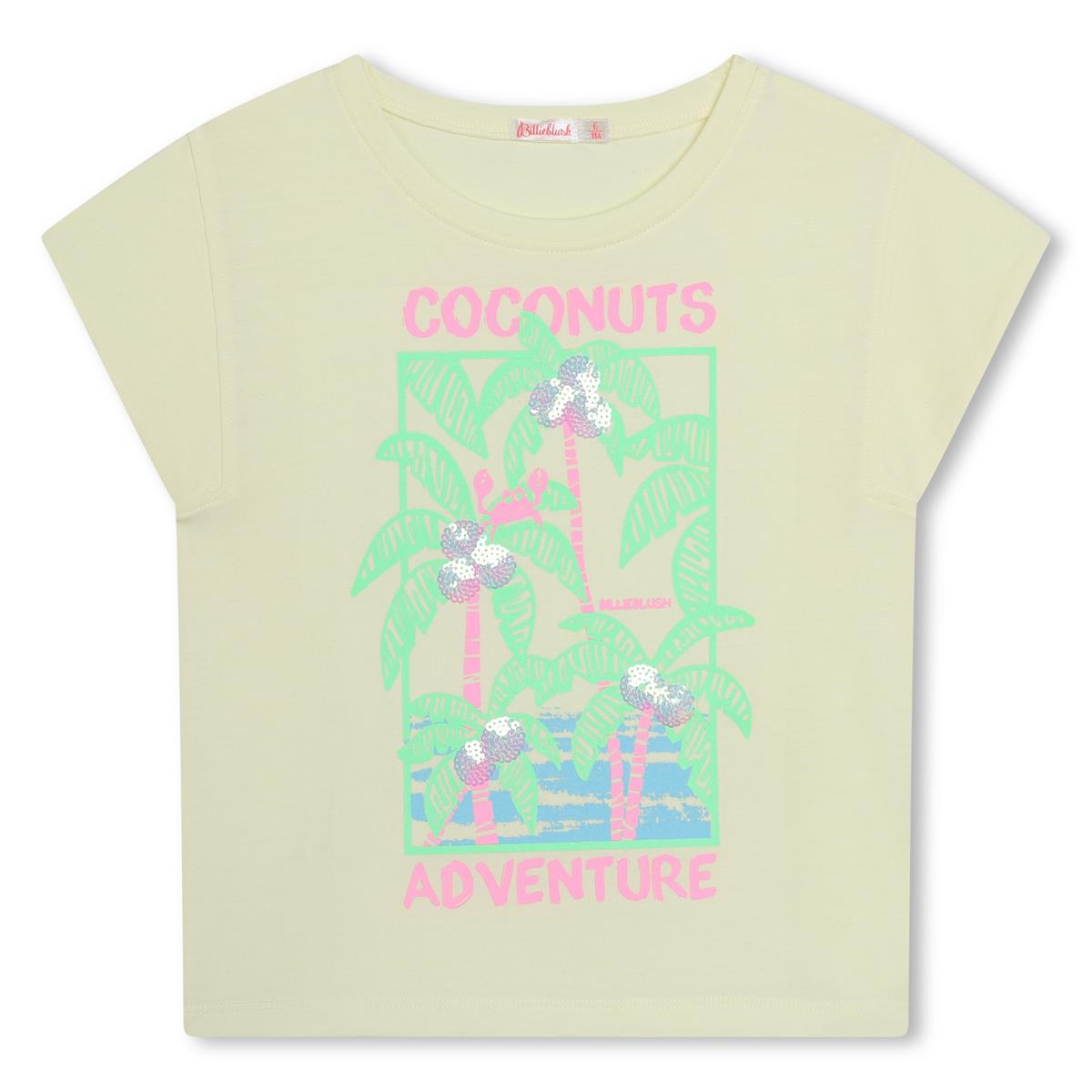 Girls Light Yellow Cotton T-Shirt