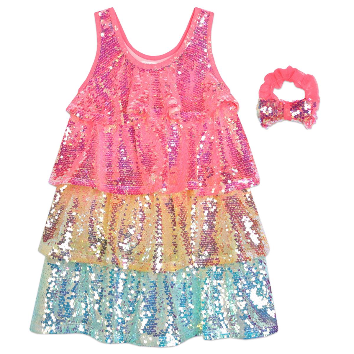 Girls Pink Sequin Dress