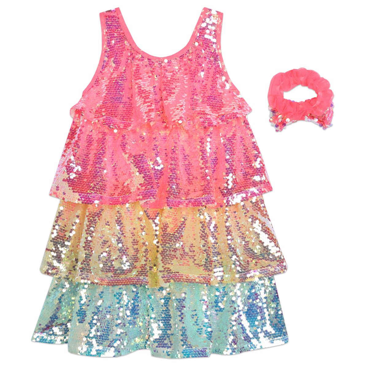 Girls Pink Sequin Dress
