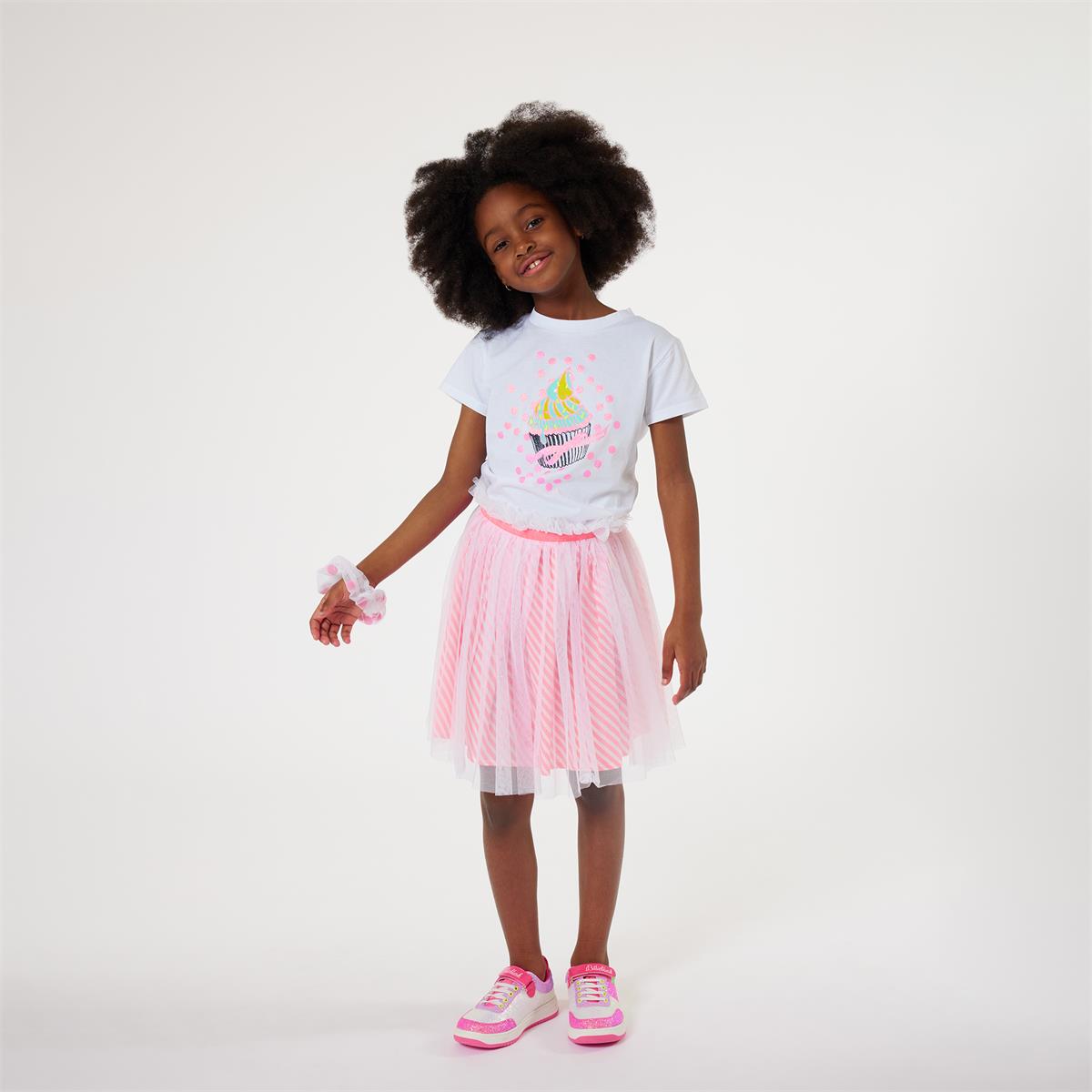 Girls White Cotton T-Shirt