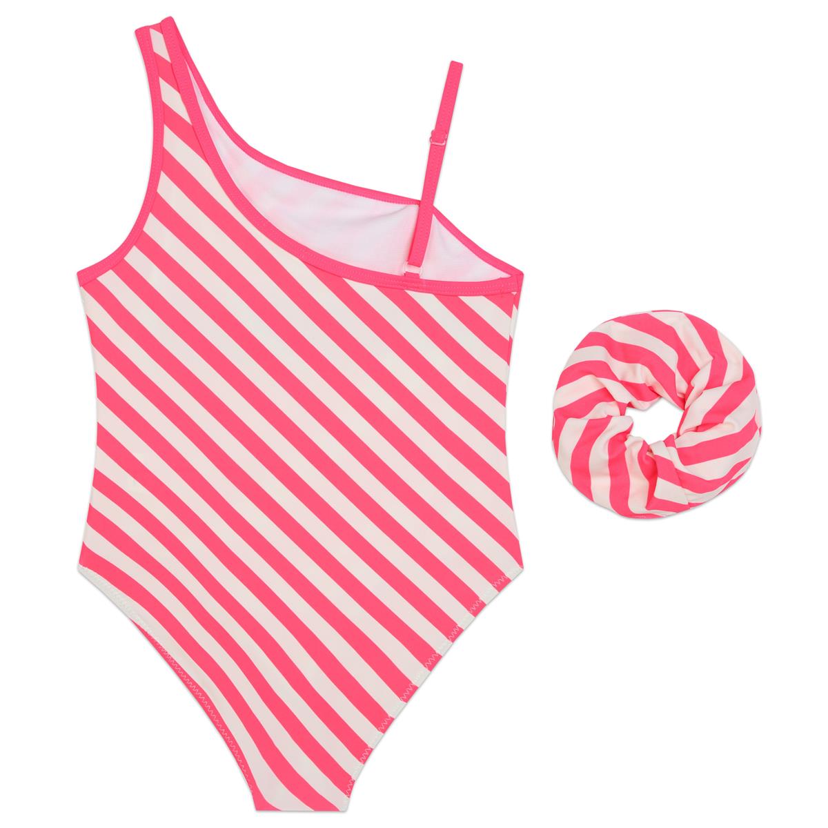 Girls Pink Stripes Swimsuit