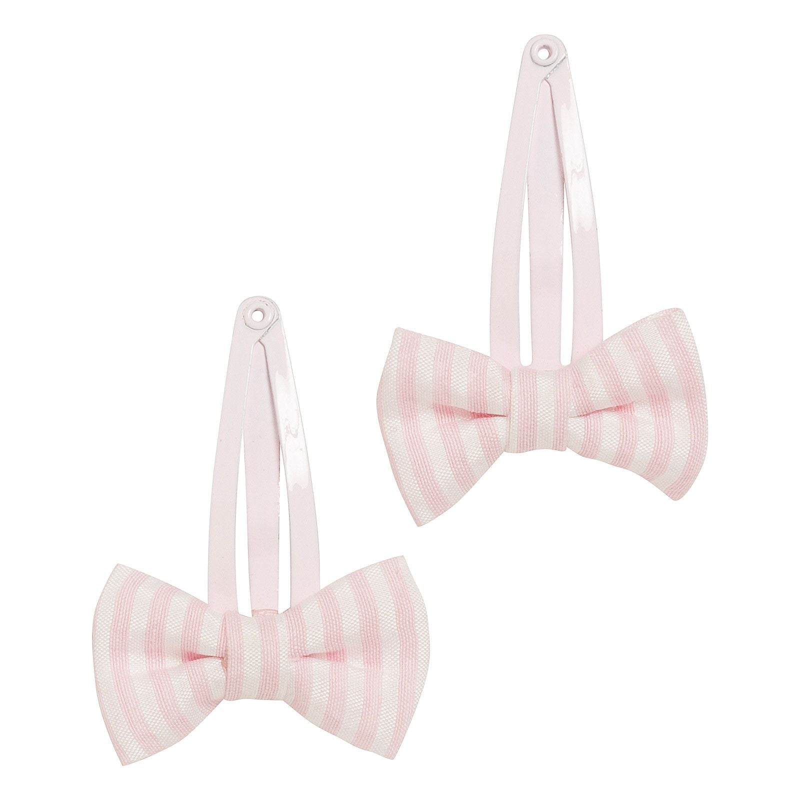Girls White&Pink Striped Bow Trims Hair Clip - CÉMAROSE | Children's Fashion Store