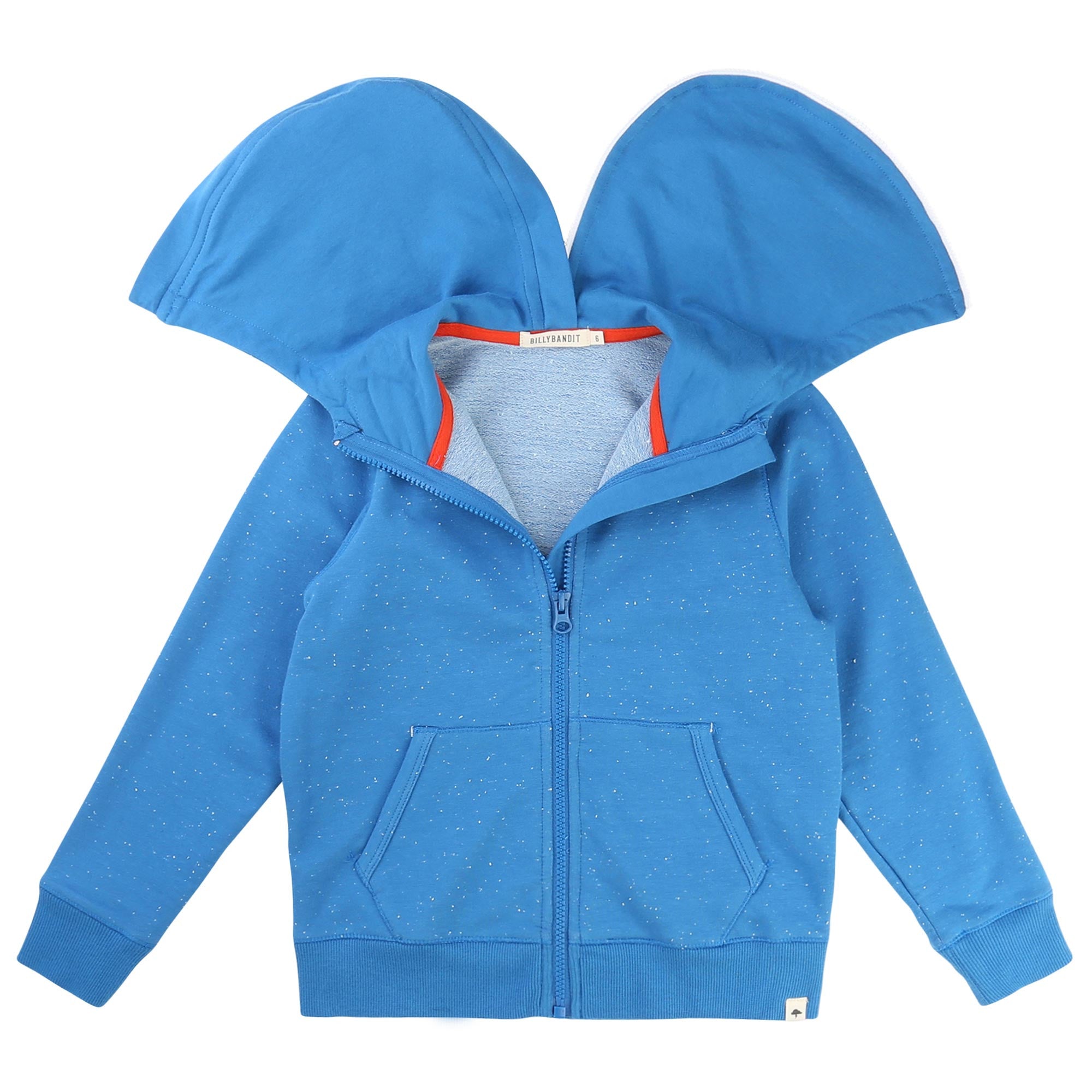 Boys Turquoise Blue Zip-Up Hooded Top