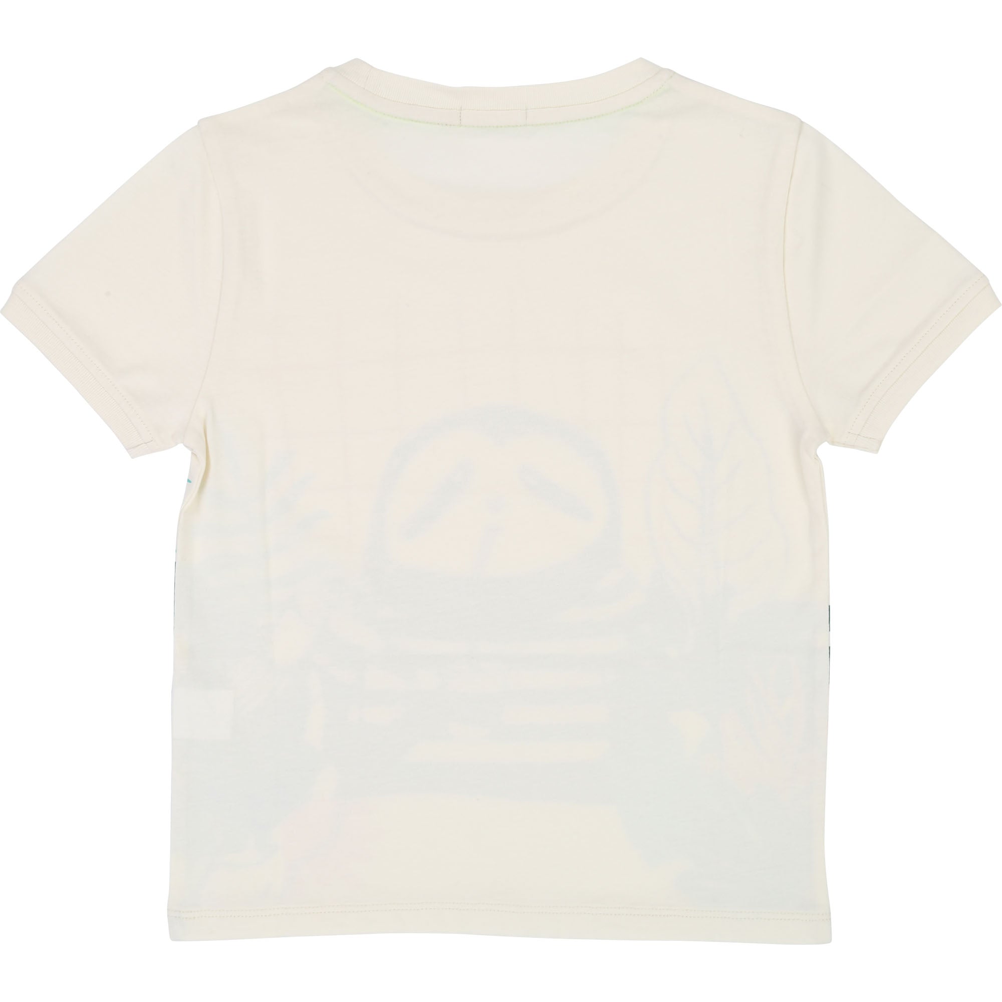 Boys Rice White Printed Cotton T-shirt