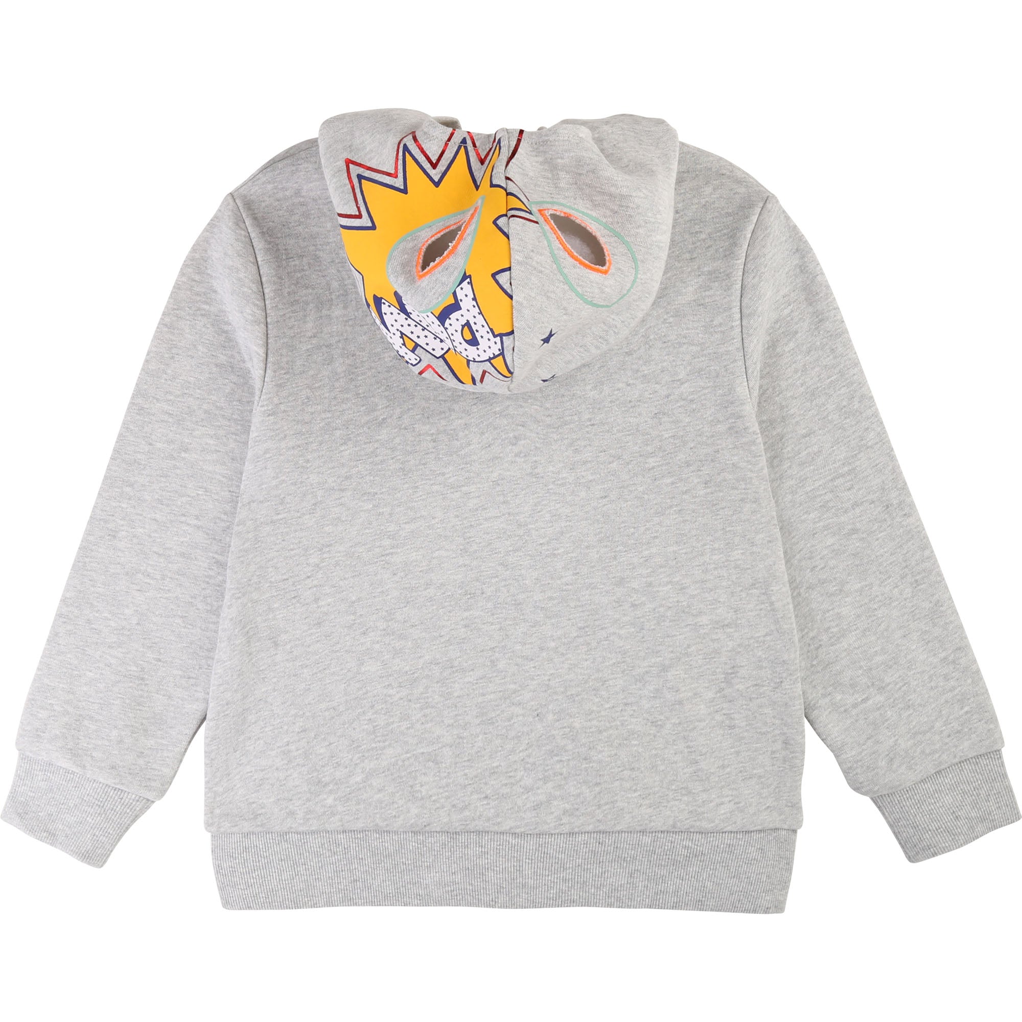 Boys Light Grey Zip Cotton Sweatshirt