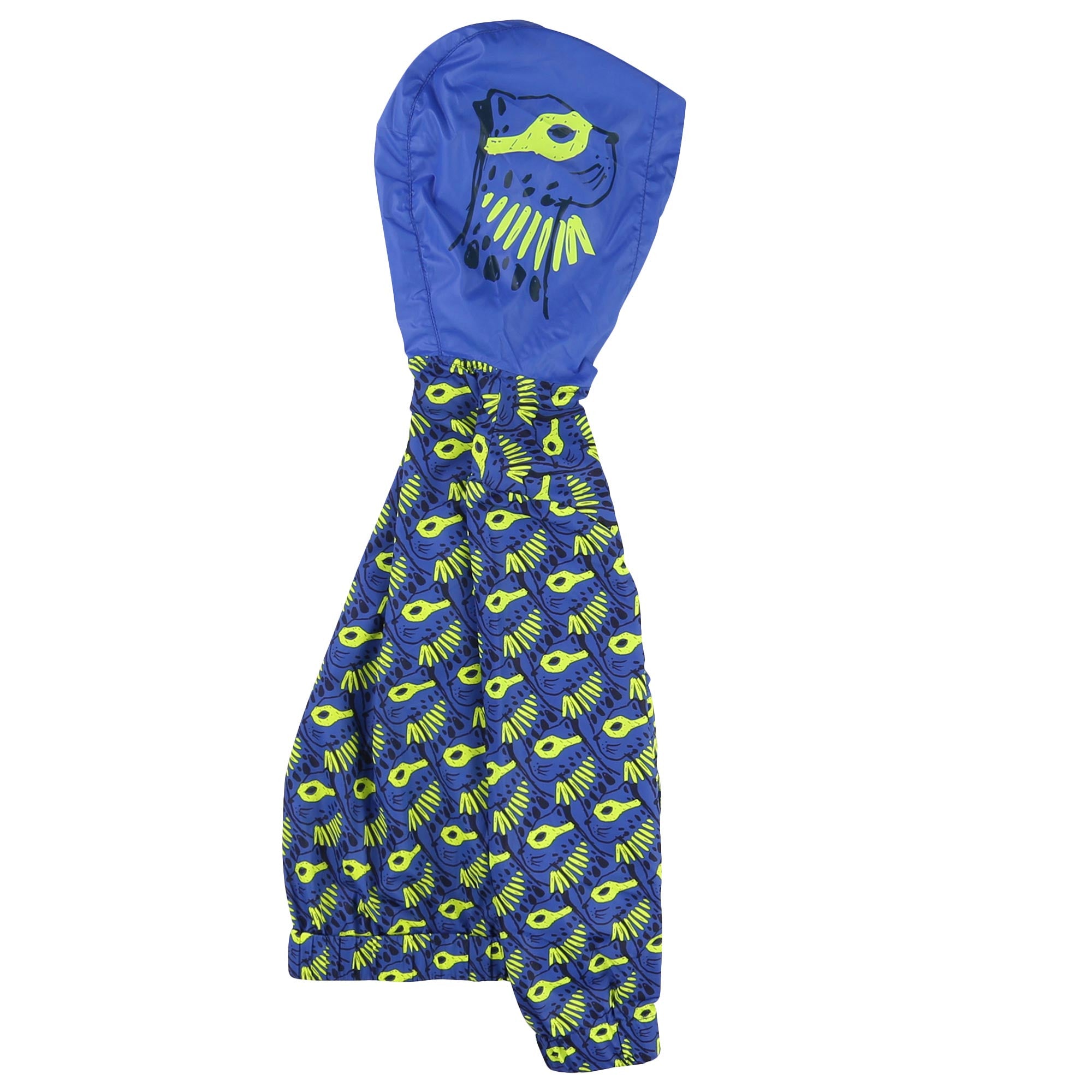 Boys Blue Leopard Jacket with Yellow Mask