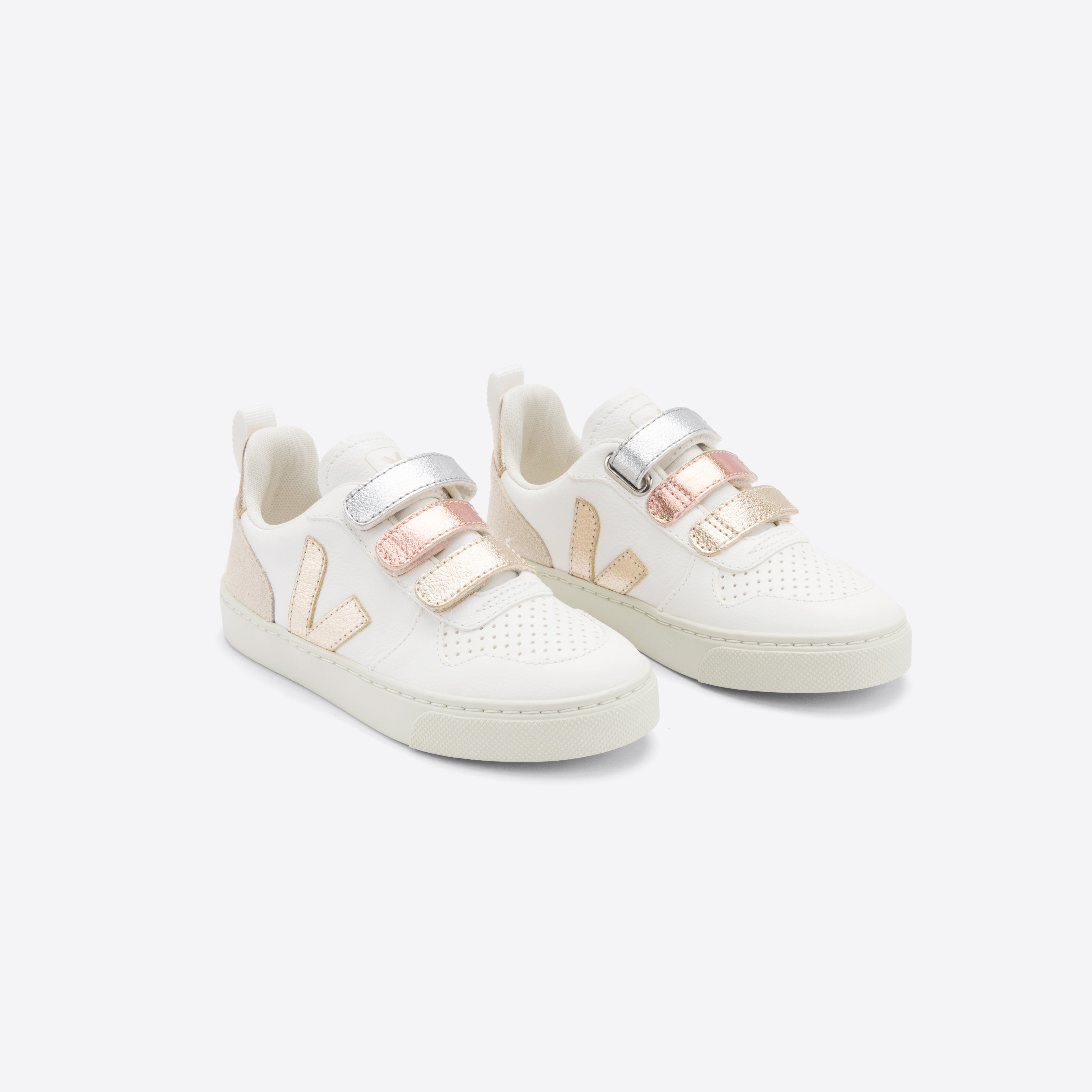 Boys & Girls White "V-10" Shoes