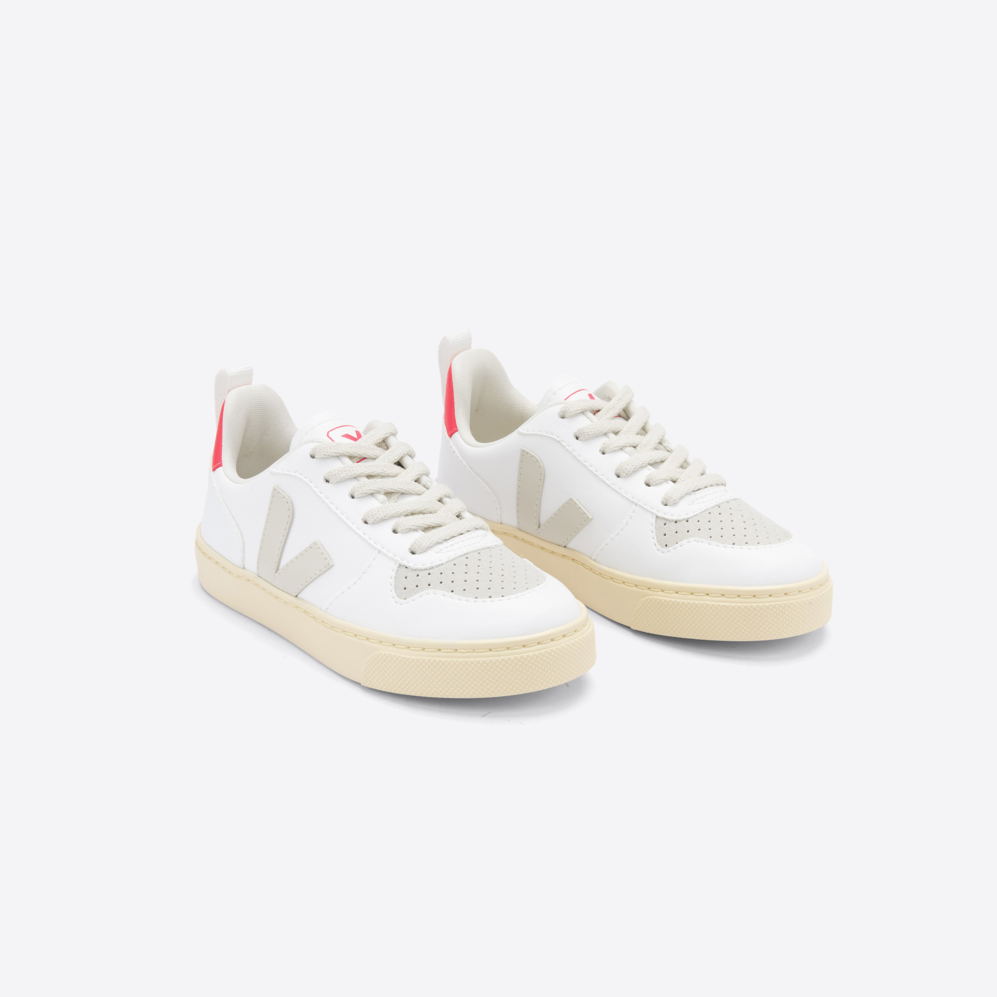 Boys & Girls White "V-10 LACES" Shoes