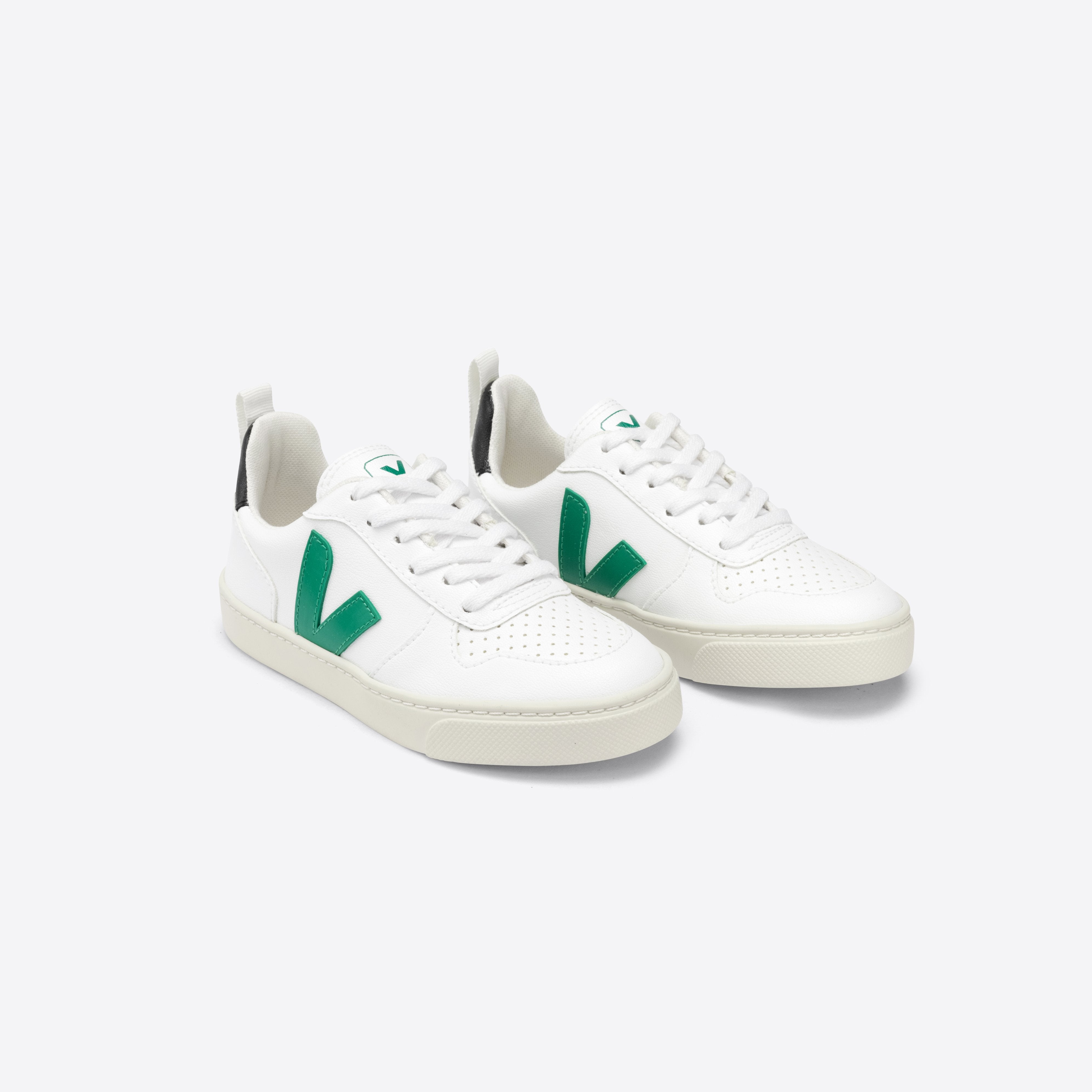 Boys & Girls White "SMALL V-10 LACE" Shoes
