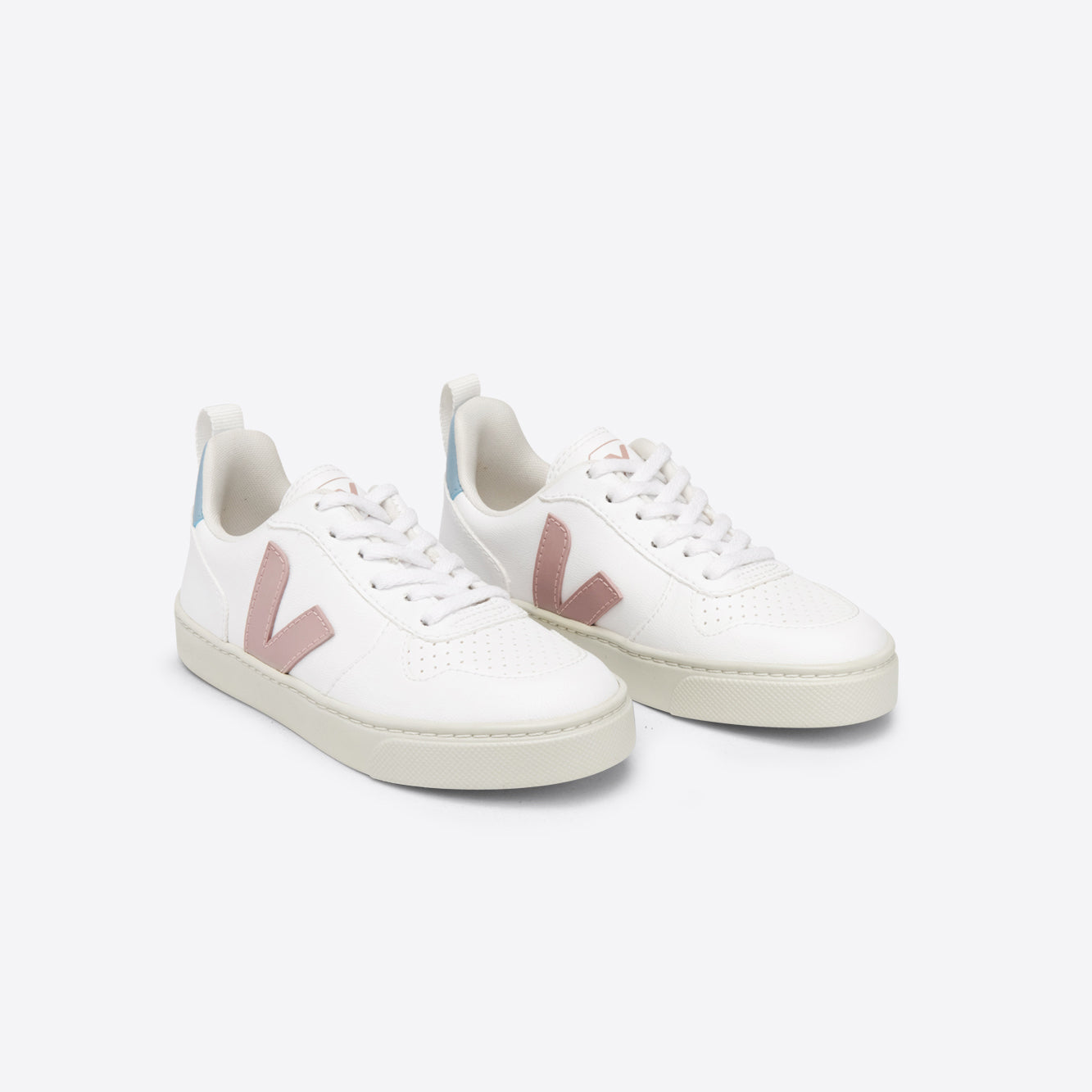 Boys & Girls White "SMALL V-10 LACES" Shoes