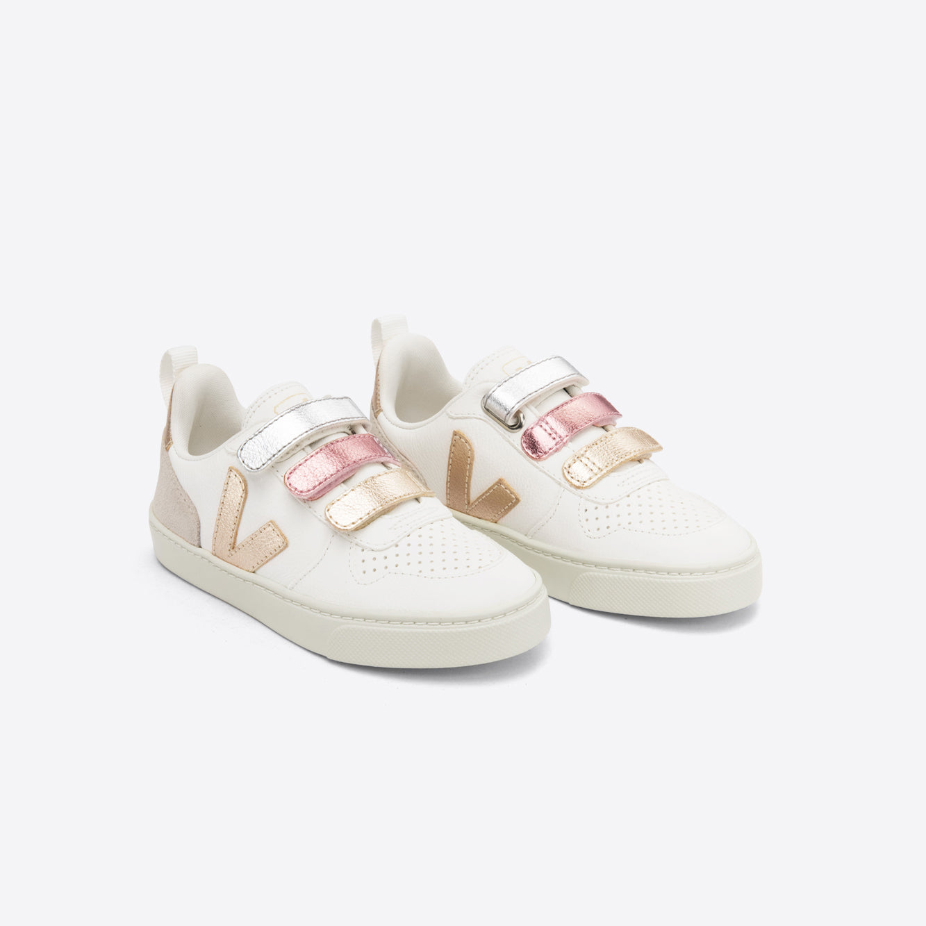 Boys & Girls White "SMALL V-10 VELCRO" Shoes